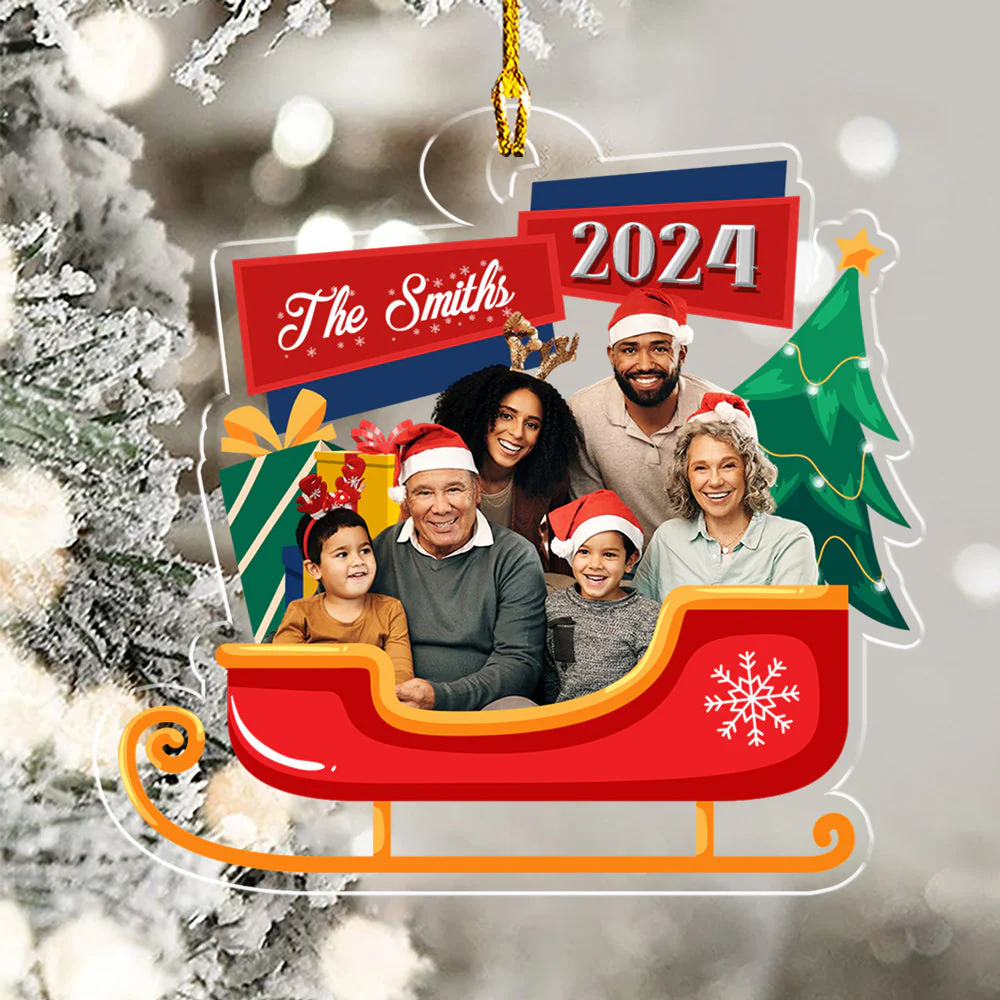 Family Christmas 2024 - Personalized Custom Acrylic Ornament - Image 4