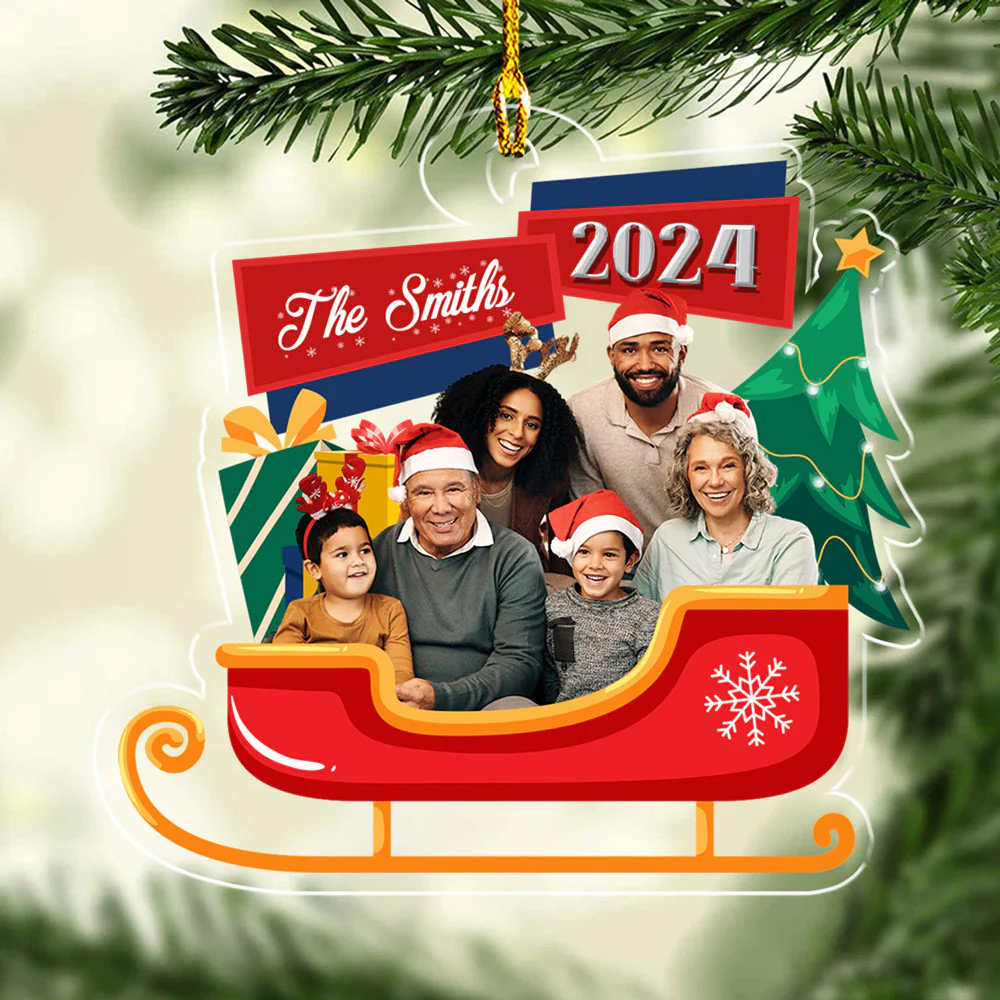 Family Christmas 2024 - Personalized Custom Acrylic Ornament - Image 5