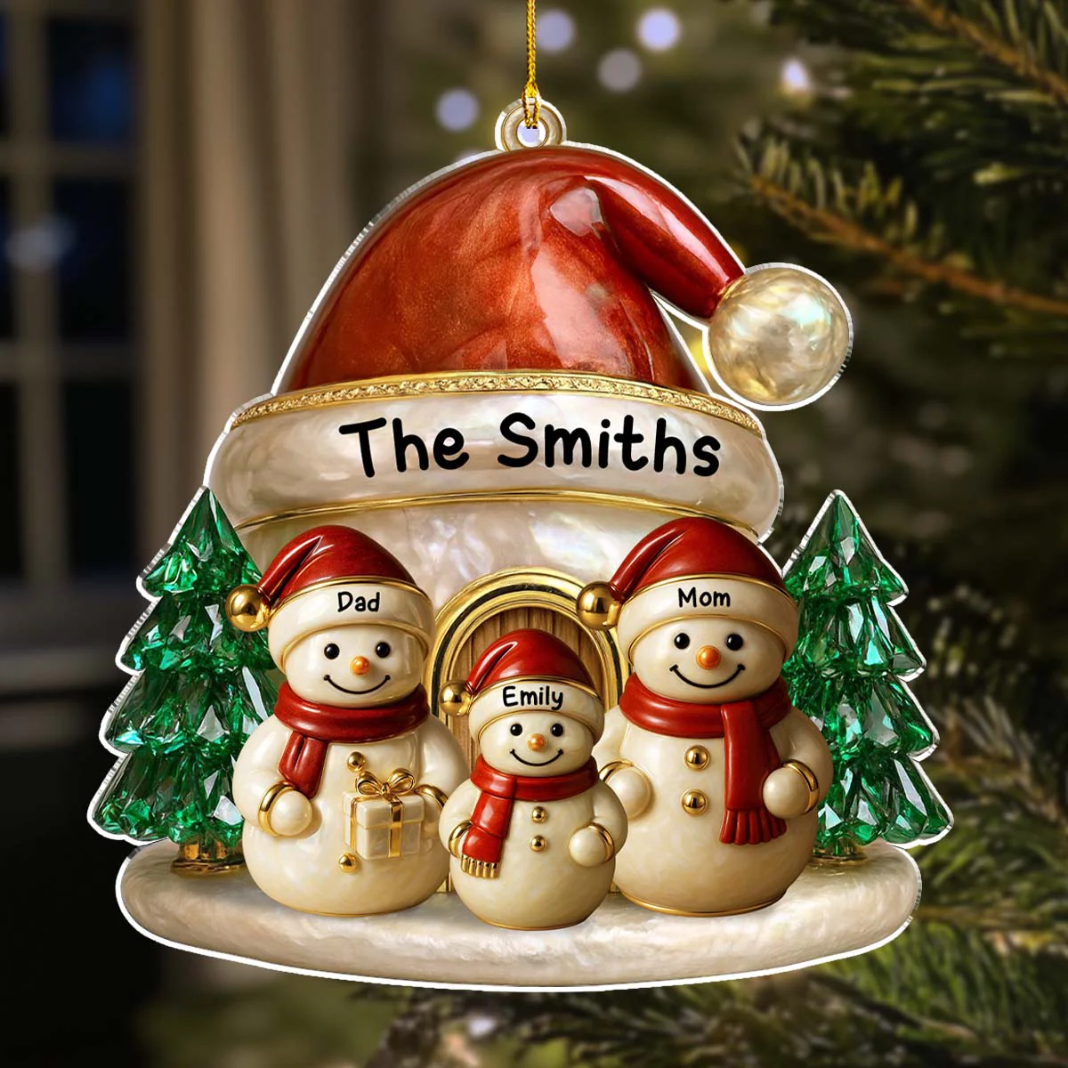 Family Christmas Brings Lasting Joy - Personalized Custom 3D Inflated Effect Acrylic Ornament - Image 2