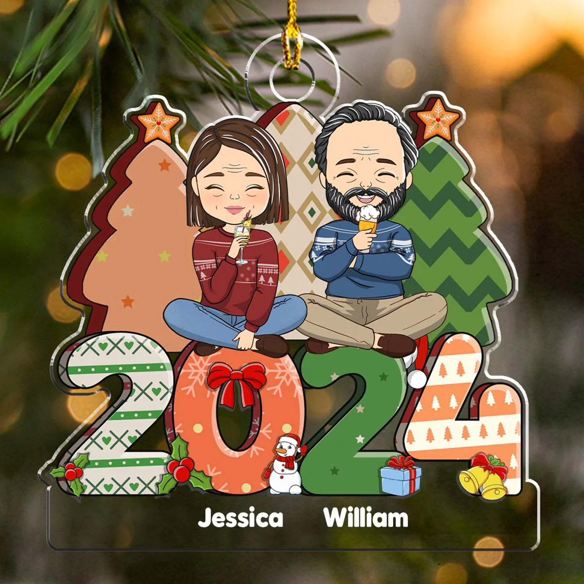 Family Christmas Gift - Personalized Custom Acrylic Ornament - Image 4