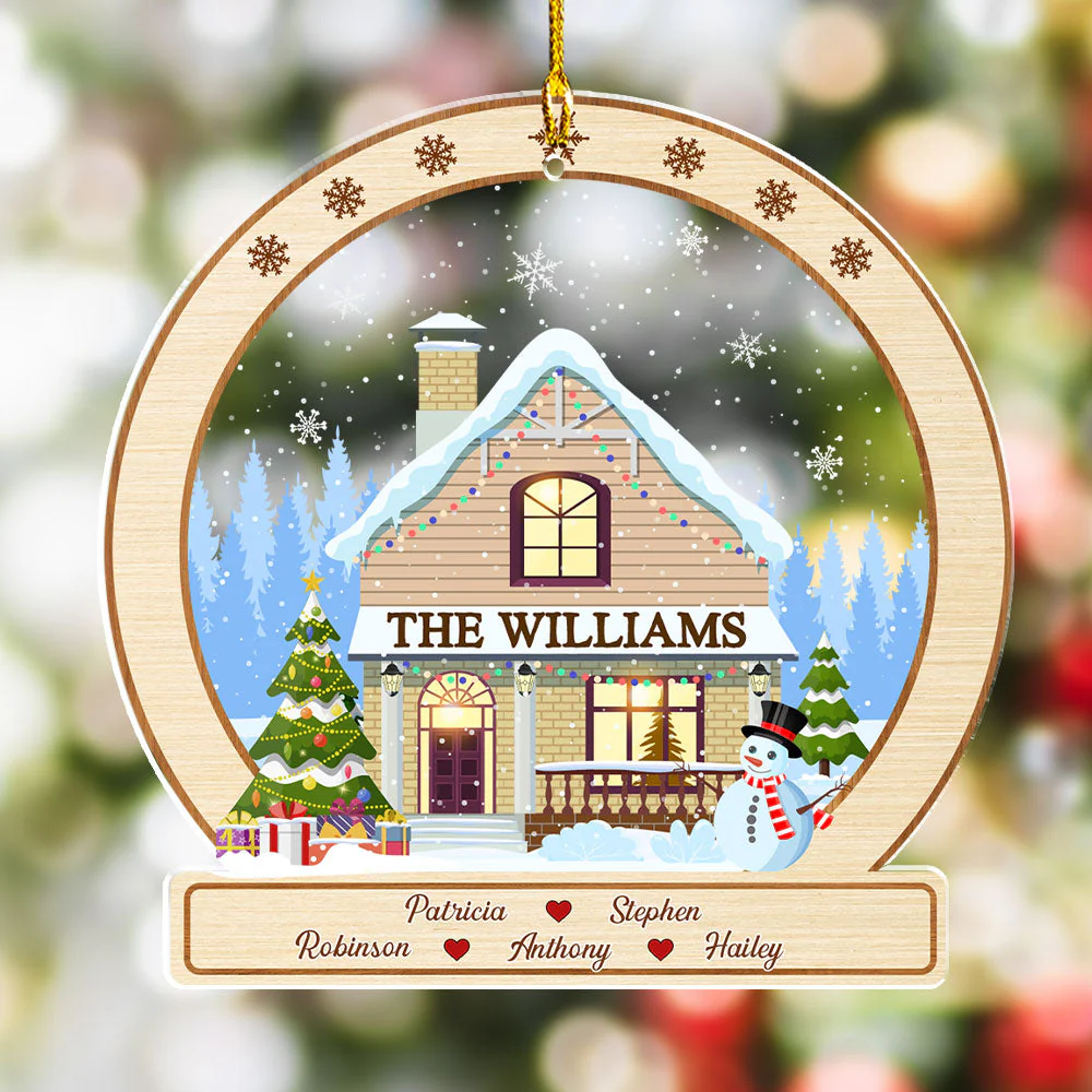 Family Christmas House - Personalized Custom Acrylic Ornament - Image 2