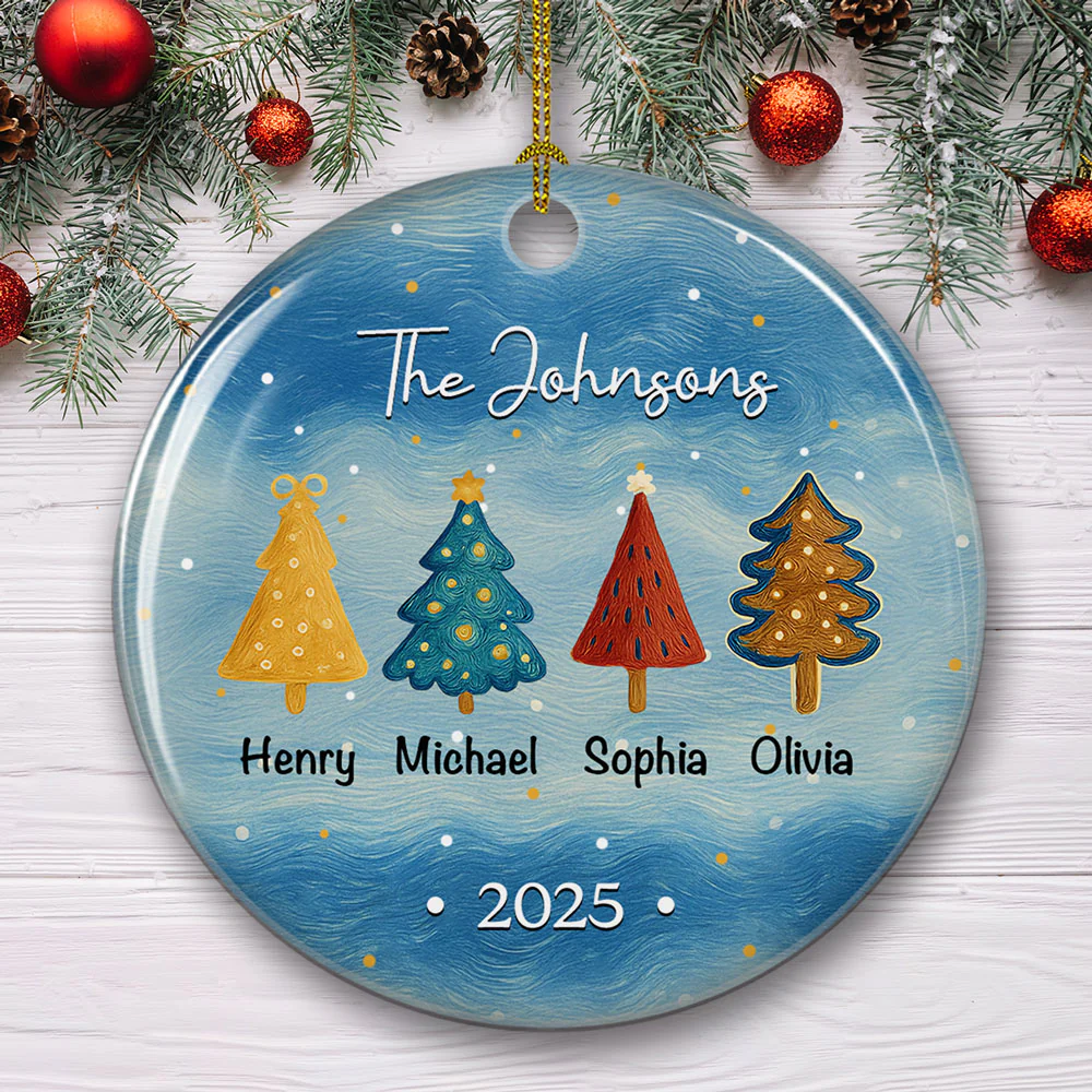 Family Christmas Joy - Personalized Custom Ceramic Ornament - Image 5