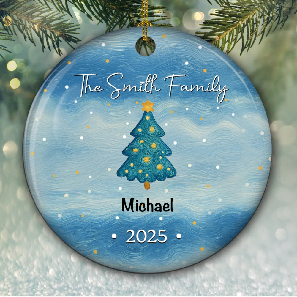 Family Christmas Joy - Personalized Custom Ceramic Ornament - Image 6