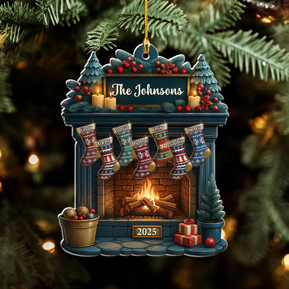 Family Christmas - Personalized Custom Acrylic Ornament - Image 3