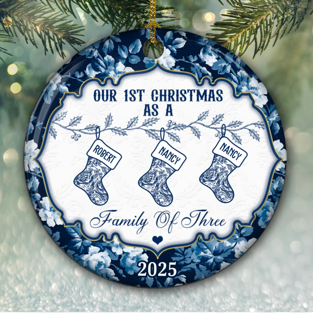 Family Christmas Stockings - Personalized Custom Ceramic Ornament - Image 6