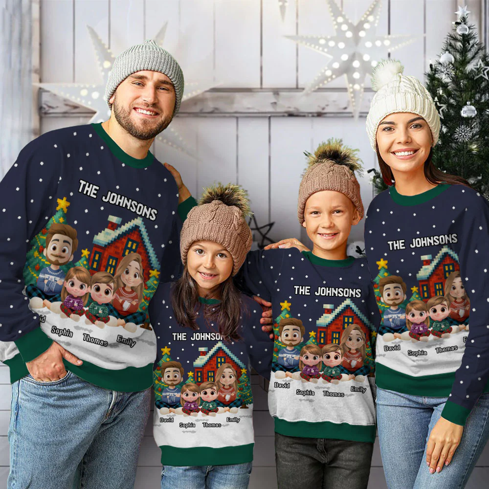 Family Christmas Together - Personalized Custom All-Over-Print Sweatshirt - Image 2