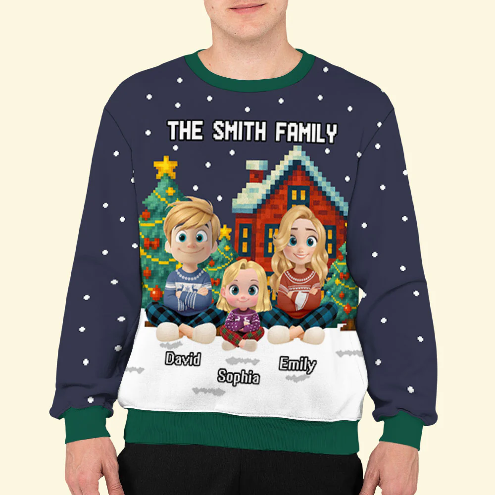 Family Christmas Together - Personalized Custom All-Over-Print Sweatshirt - Image 5