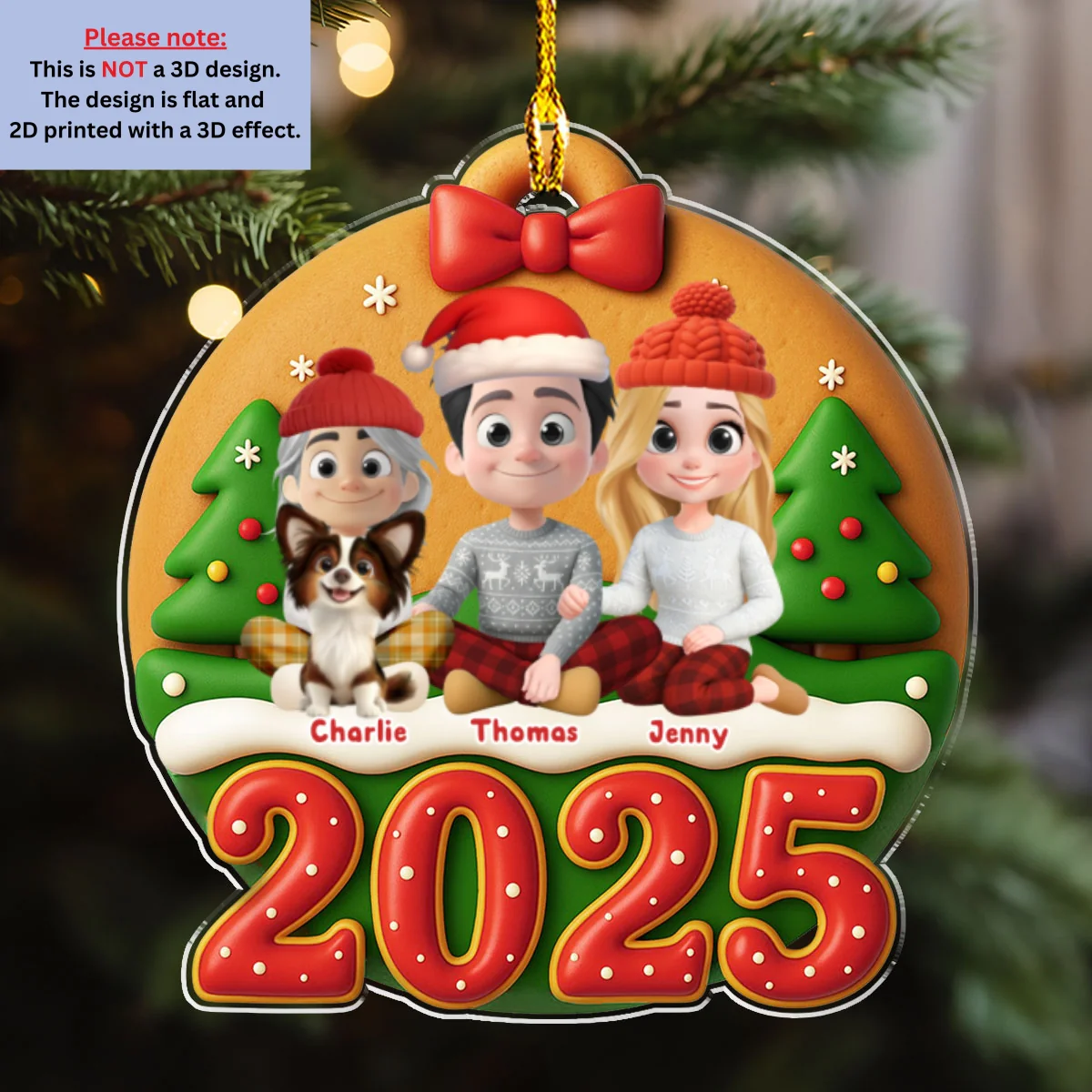Family Circle Cake - Personalized Custom Acrylic Ornament - Image 6