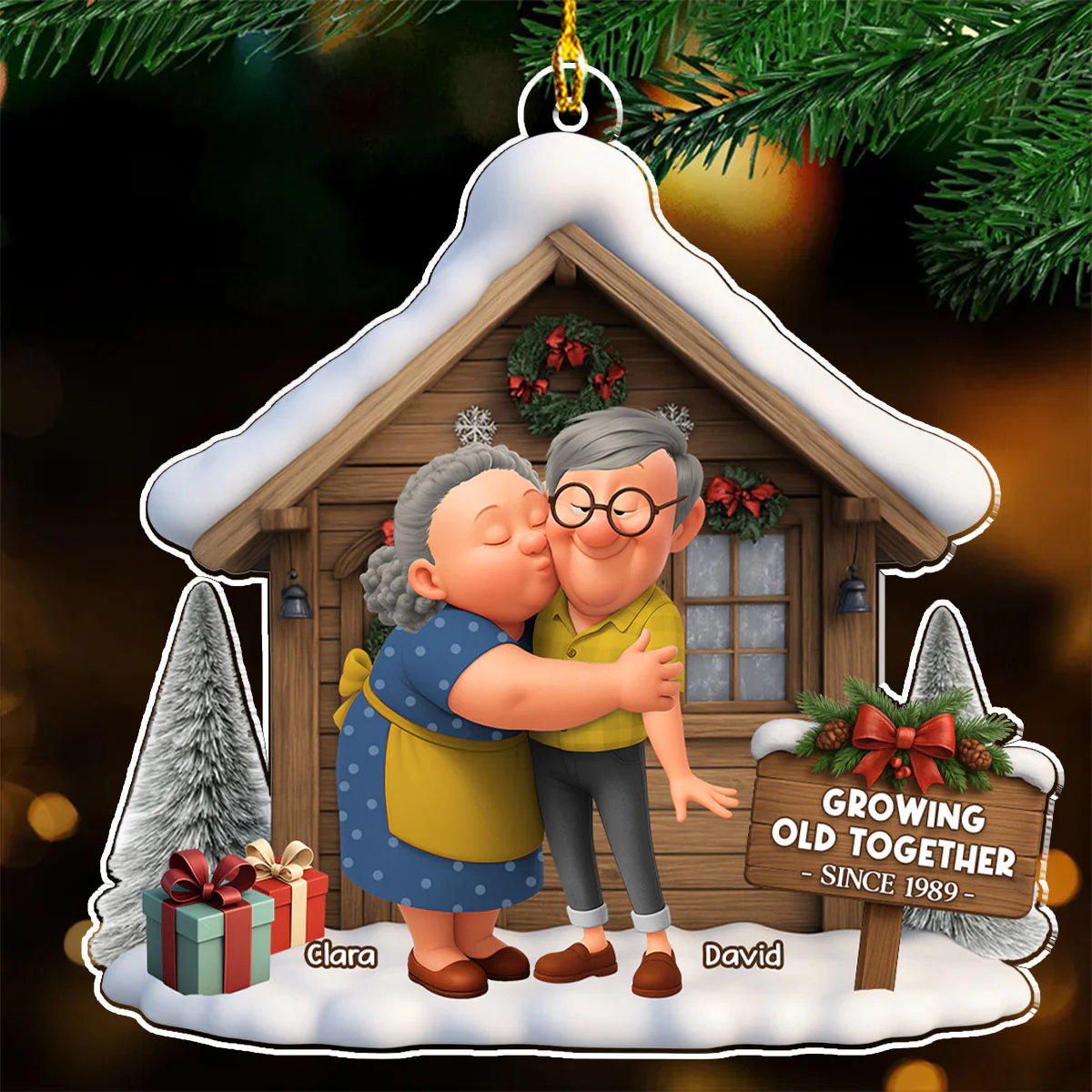 Family Couple Christmas - Personalized Custom Acrylic Ornament - Image 4
