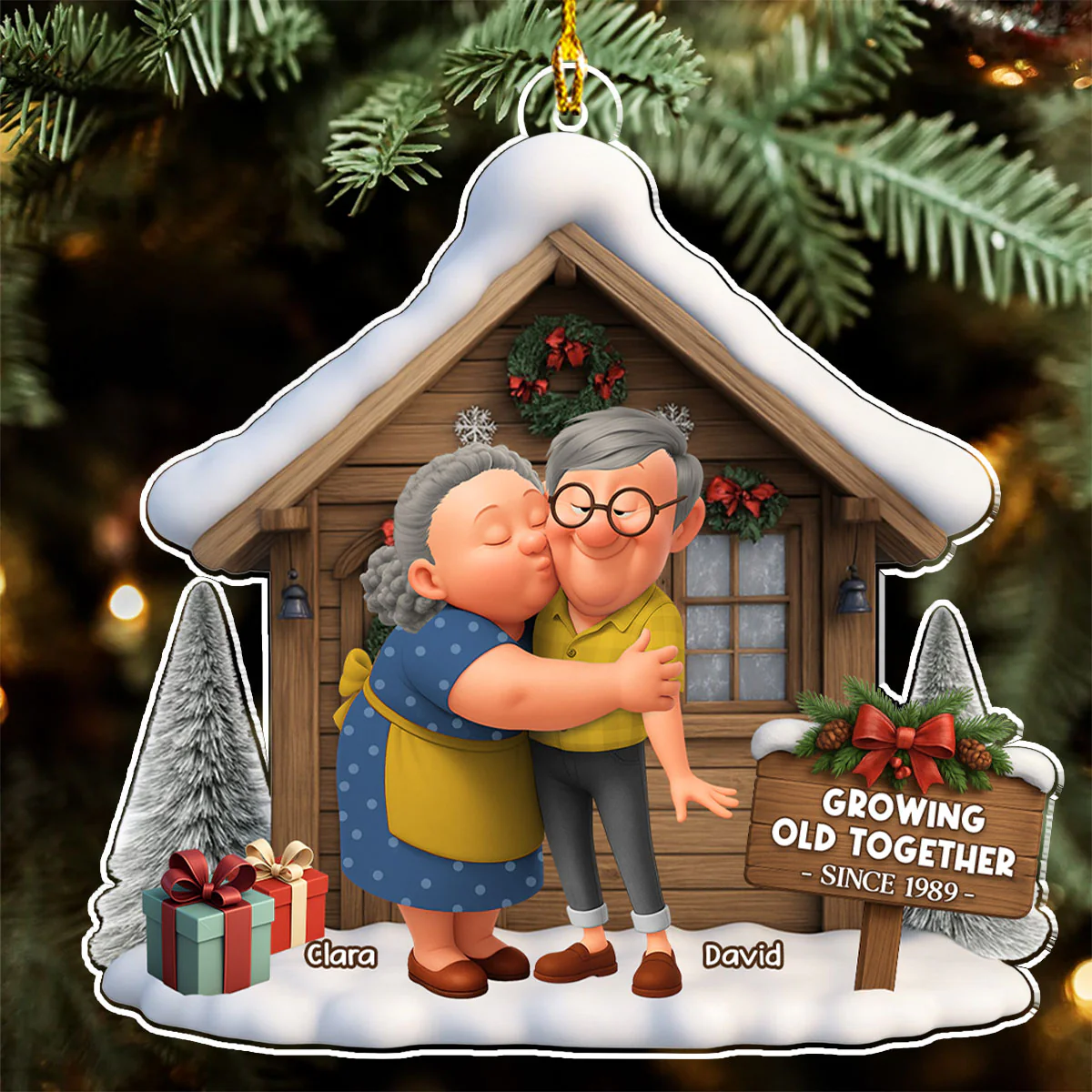 Family Couple Christmas - Personalized Custom Acrylic Ornament - Image 5