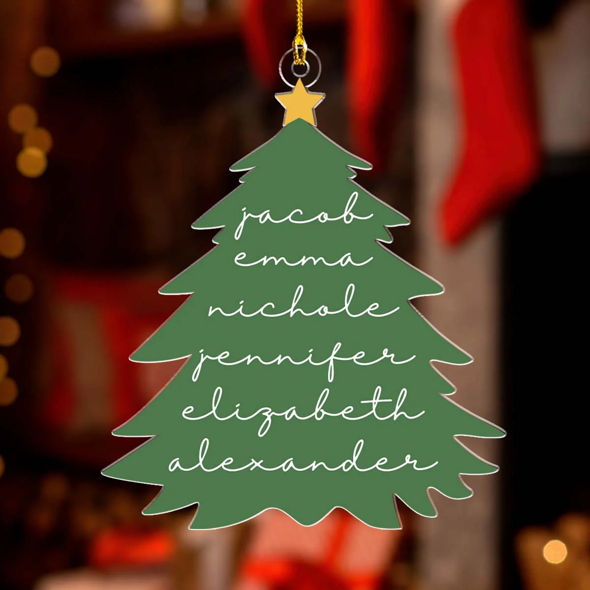 Family Cute Christmas Tree - Personalized Custom Acrylic Ornament - Image 2