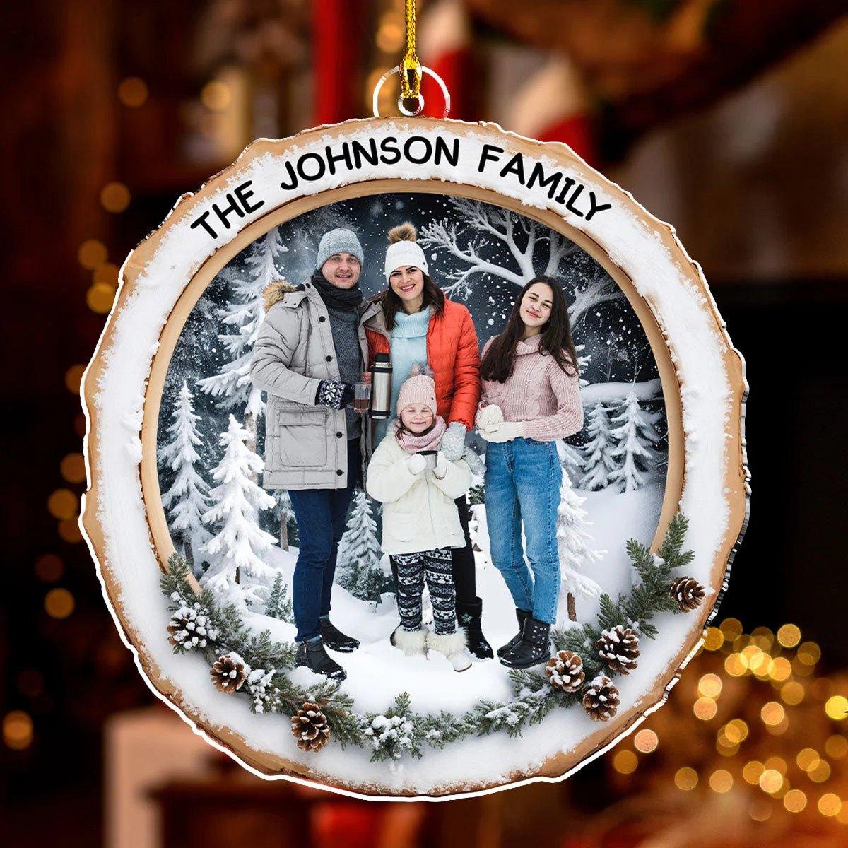 Family Cute Frame - Personalized Custom Acrylic Ornament - Image 4