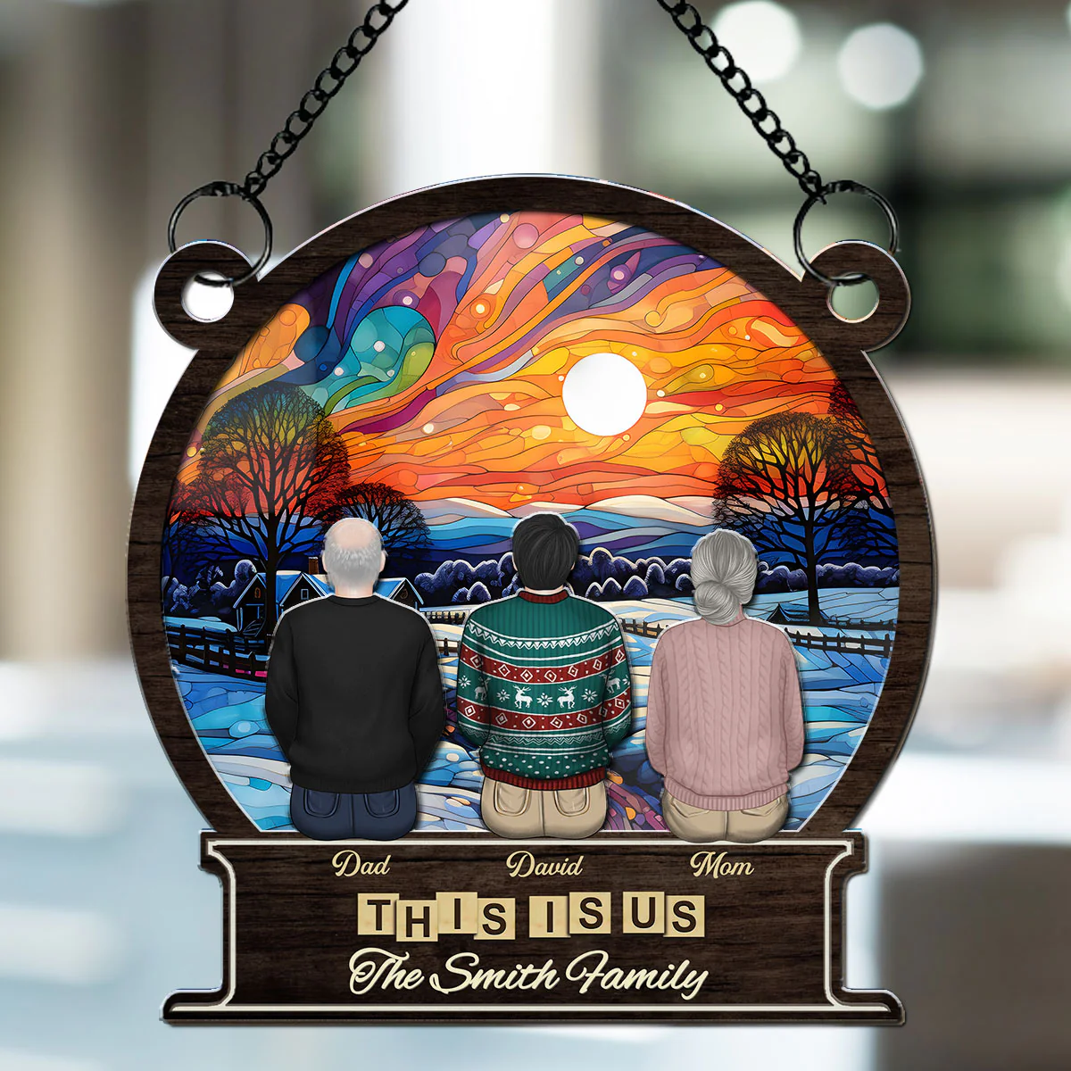 Family Forever And Ever - Personalized Custom Suncatcher - Image 3