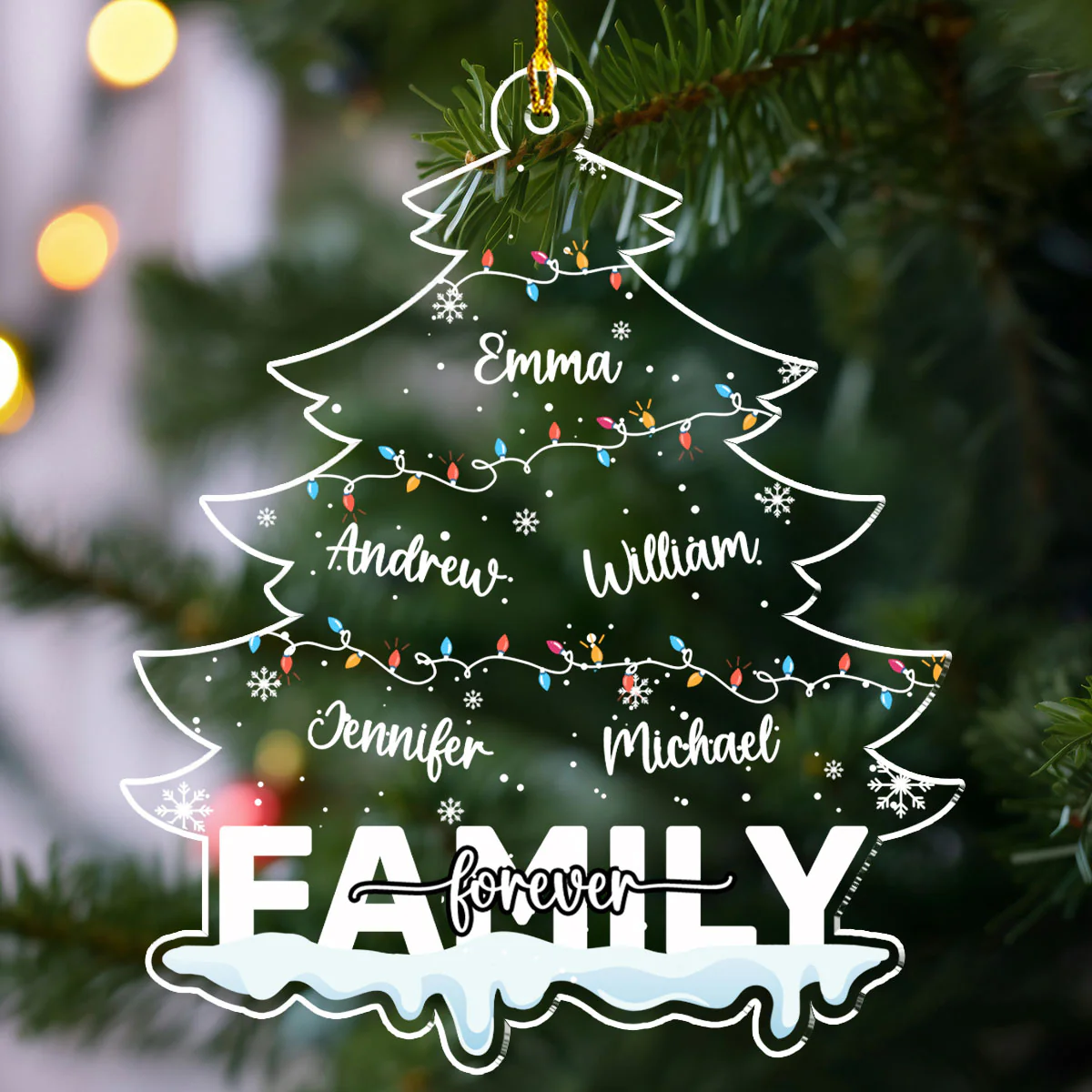 Family Forever Custom Name - Personalized Custom Acrylic Ornament - Image 2