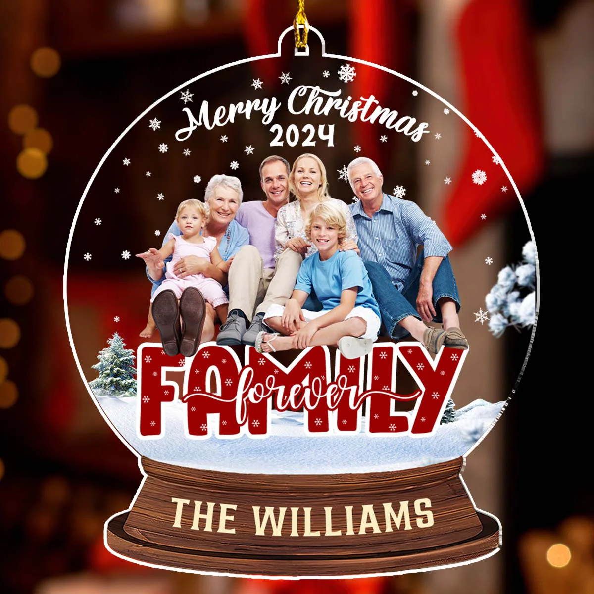 Family Forever - Personalized Custom Acrylic Ornament - Image 3