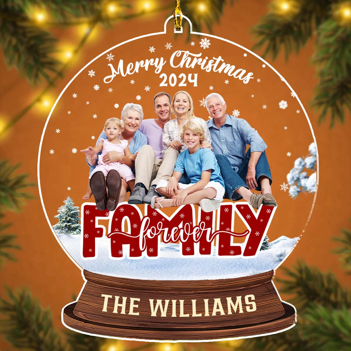 Family Forever - Personalized Custom Acrylic Ornament - Image 4