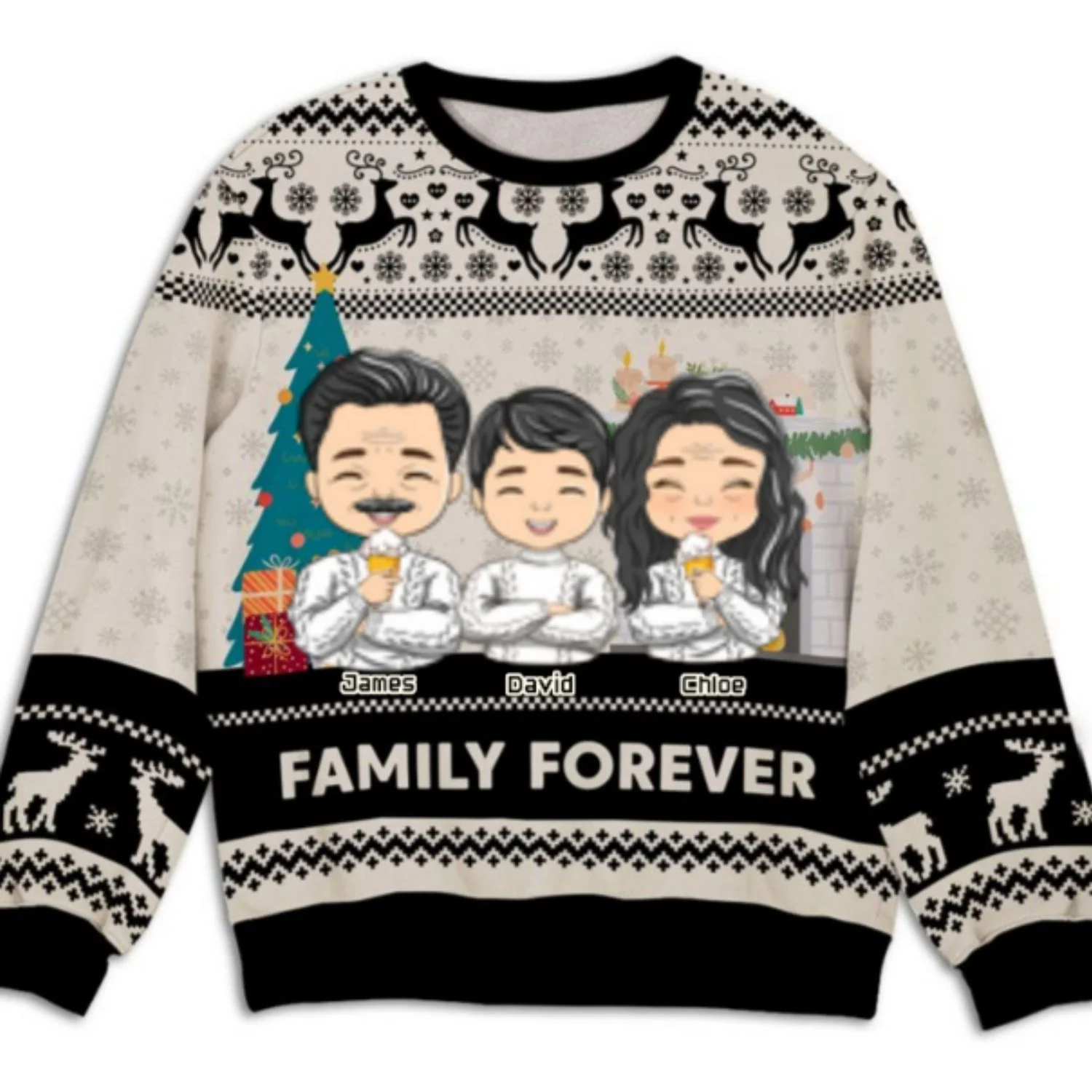 Family Forever - Personalized Custom All-Over-Print Sweatshirt - Image 6