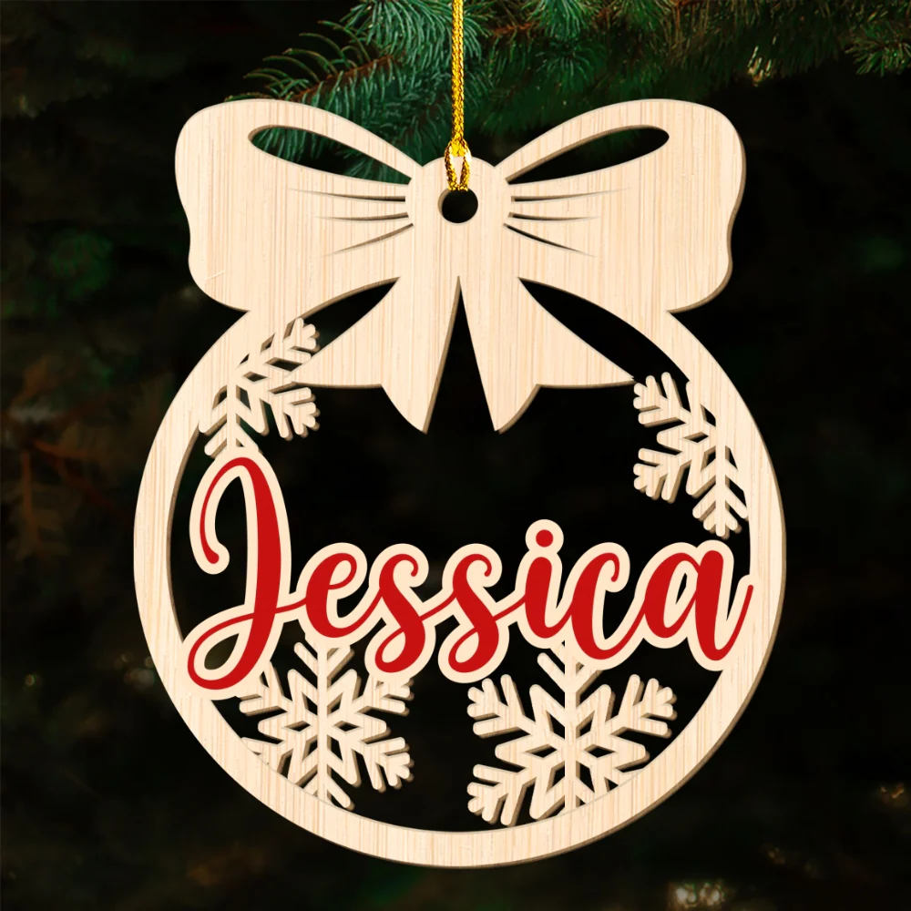 Family Friend Coworker Custom Name - Personalized Custom Wood Ornament - Image 5
