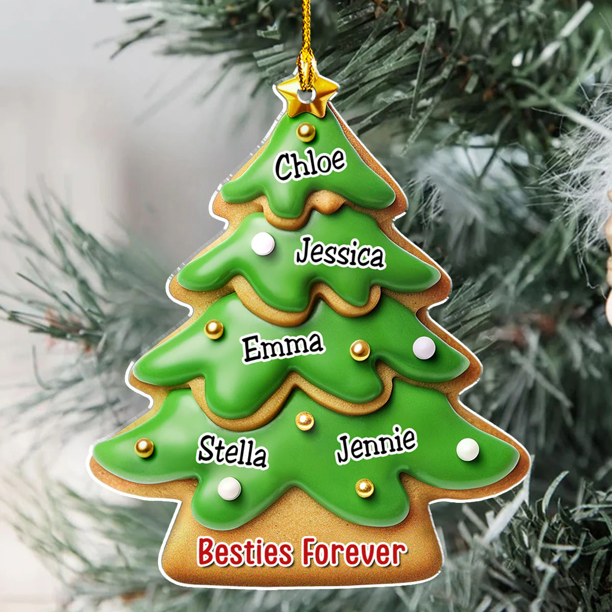 Family Friend Coworker Gingerbread - Personalized Custom Acrylic Ornament - Image 3