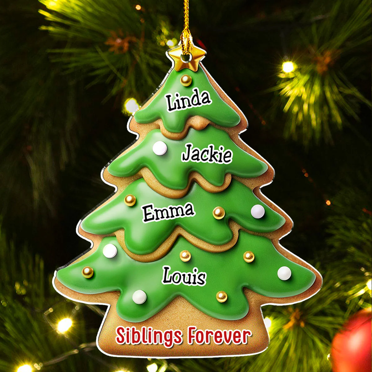 Family Friend Coworker Gingerbread - Personalized Custom Acrylic Ornament - Image 4