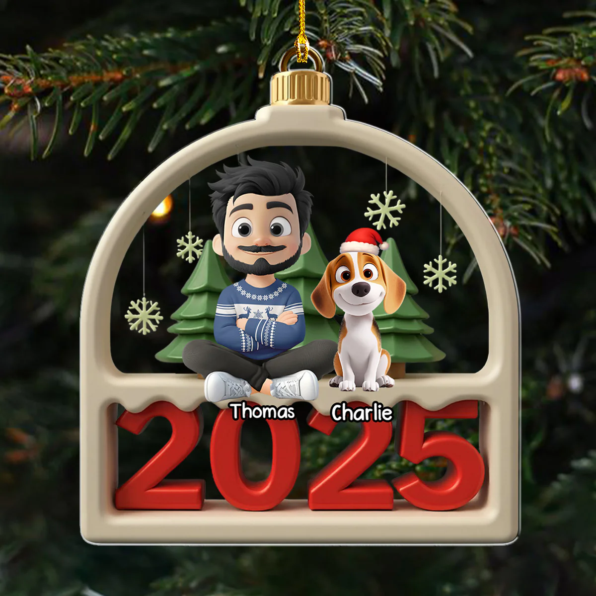 Family Furry And Paws General Version - Personalized Custom Acrylic Ornament - Image 2