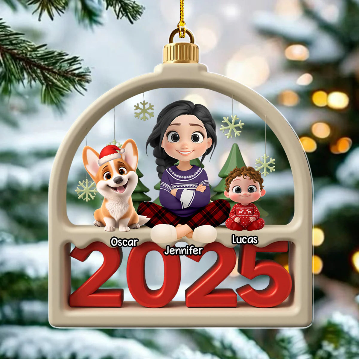 Family Furry And Paws General Version - Personalized Custom Acrylic Ornament - Image 3