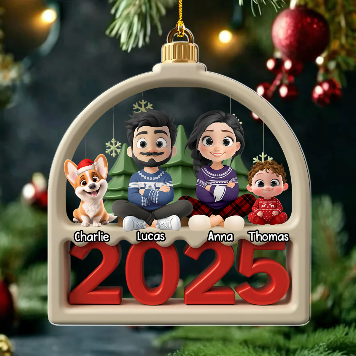 Family Furry And Paws General Version - Personalized Custom Acrylic Ornament - Image 4