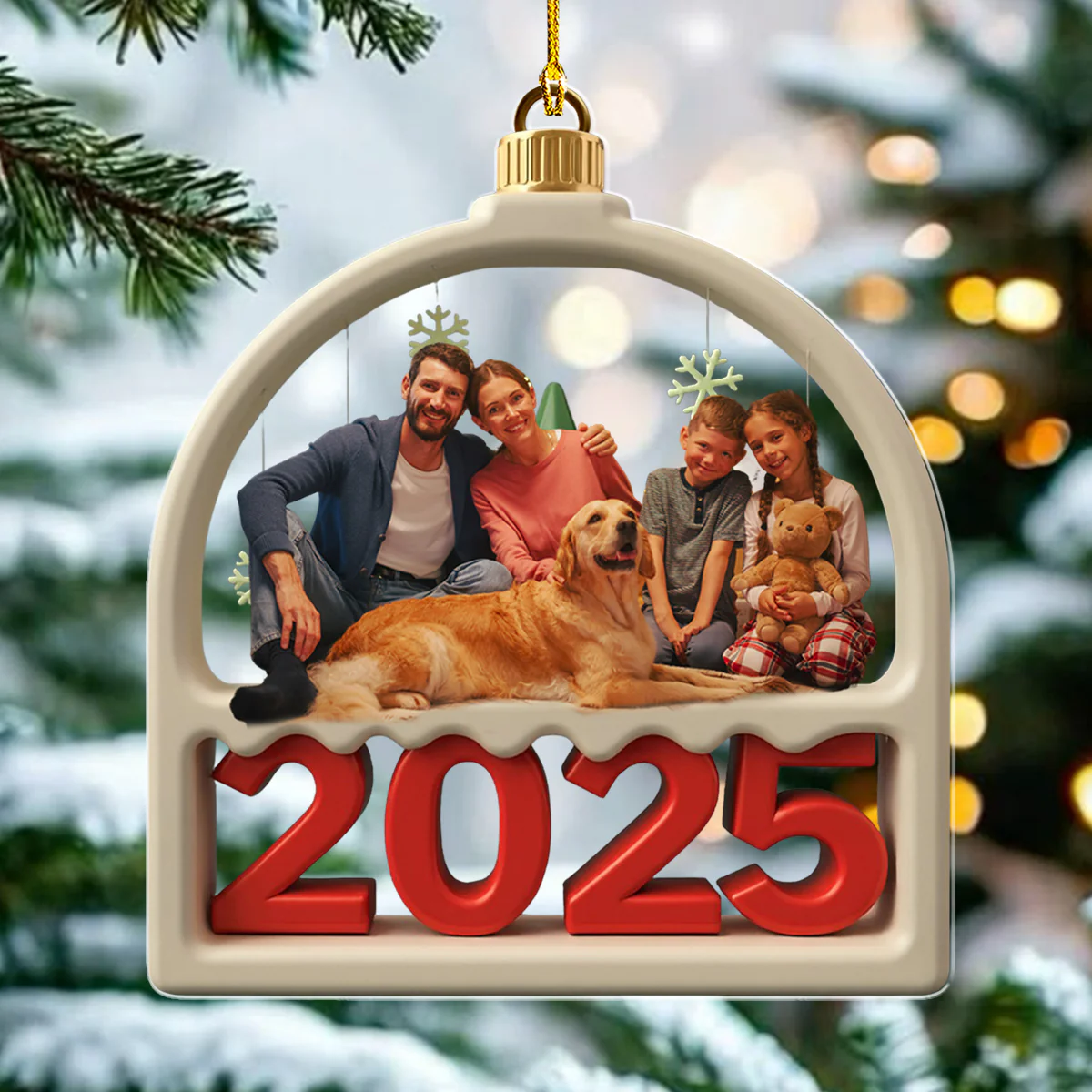 Family Furry Photo - Personalized Custom Acrylic Ornament - Image 3