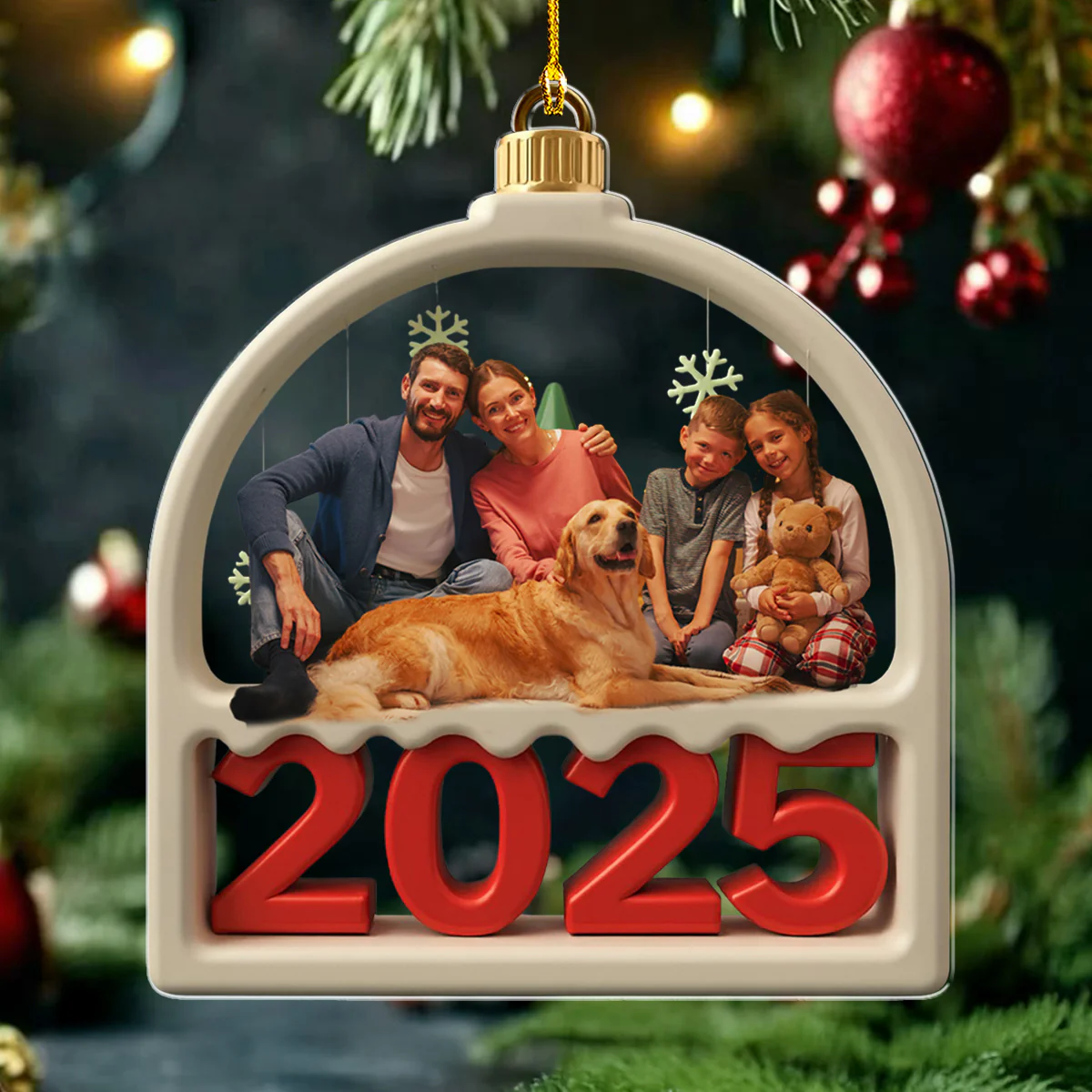 Family Furry Photo - Personalized Custom Acrylic Ornament - Image 4