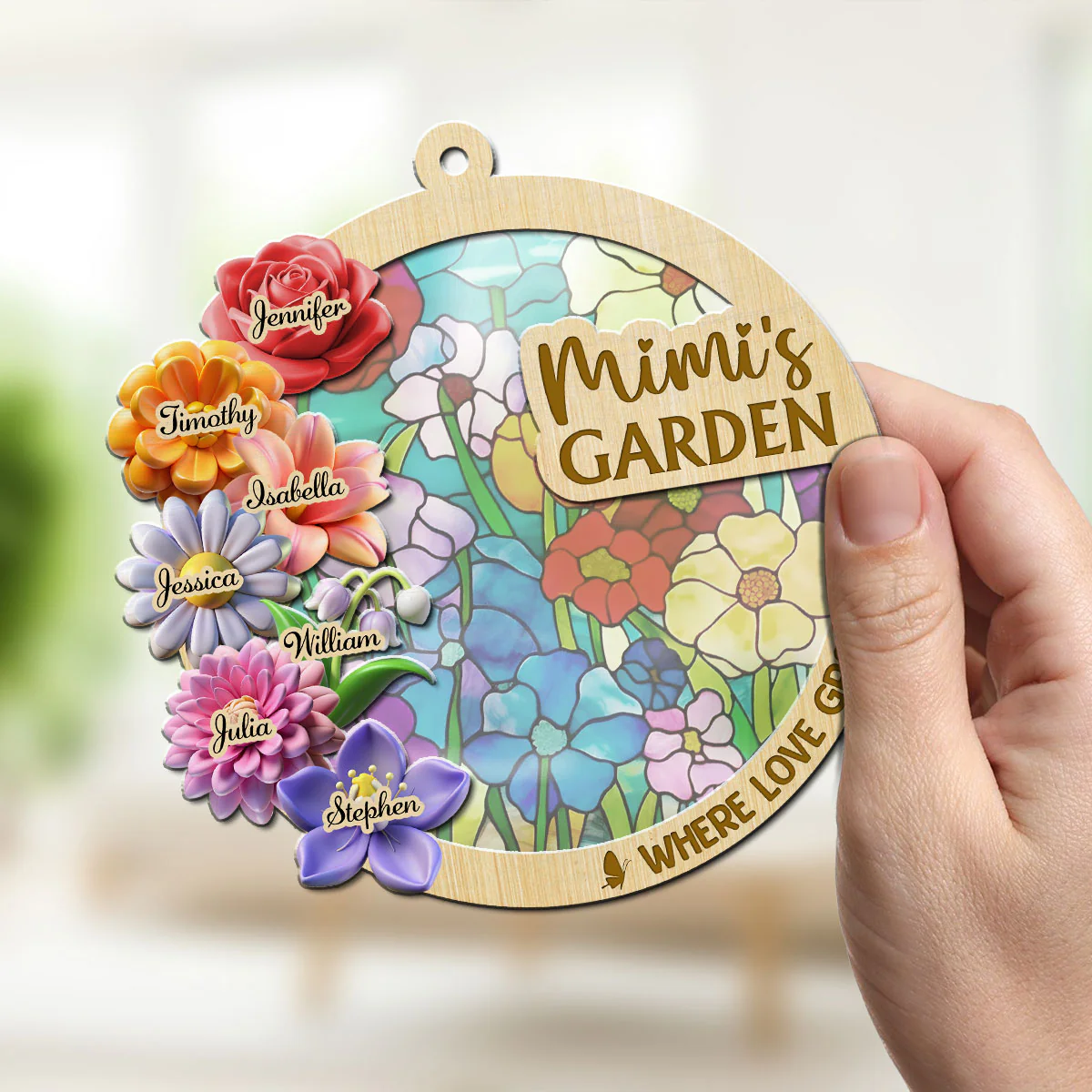 Family Garden - Personalized Custom Suncatcher - Image 2