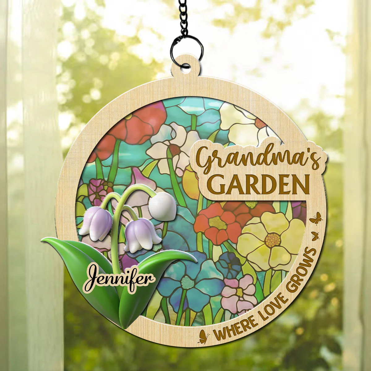 Family Garden - Personalized Custom Suncatcher - Image 4