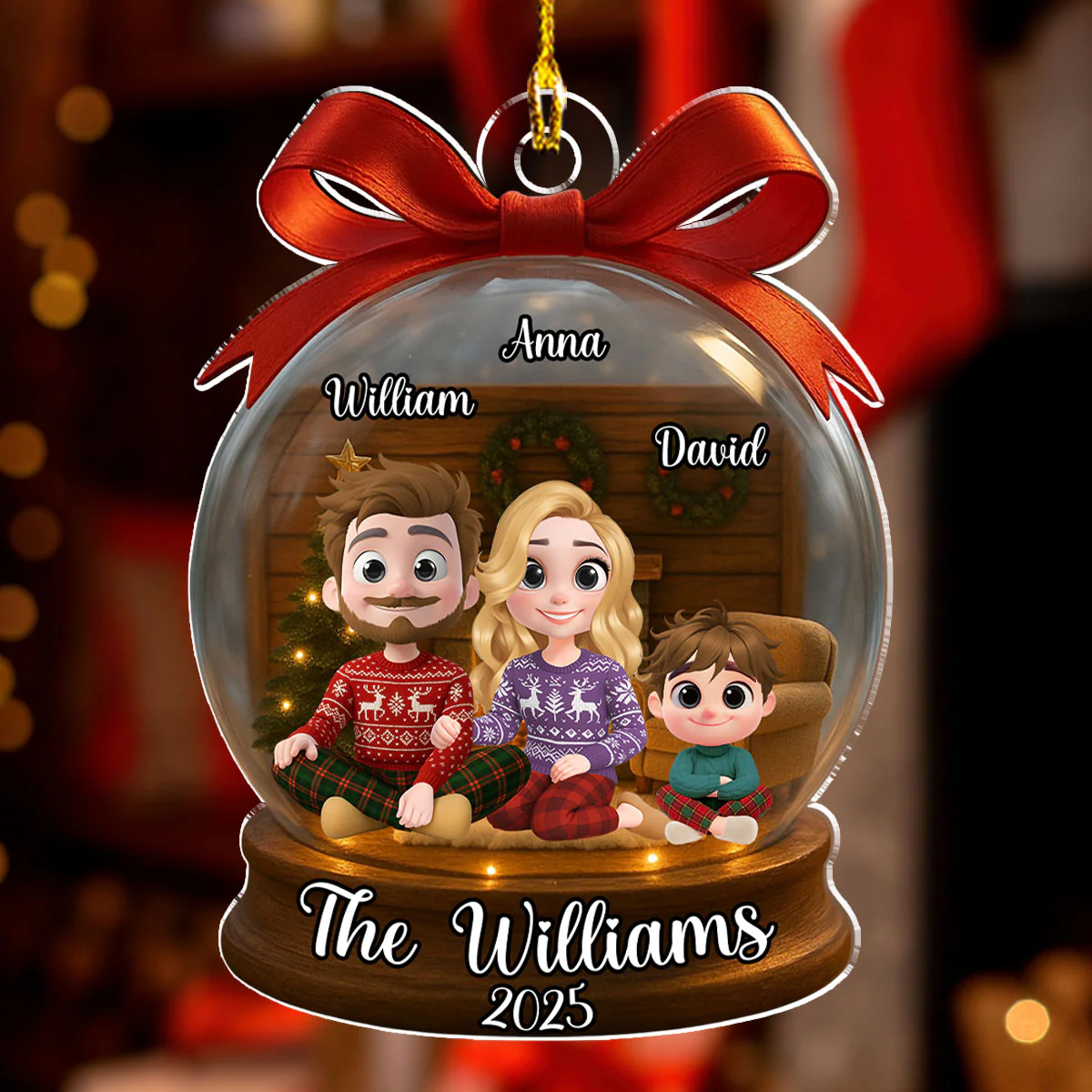 Family Gathering - Personalized Custom Acrylic Ornament - Image 2