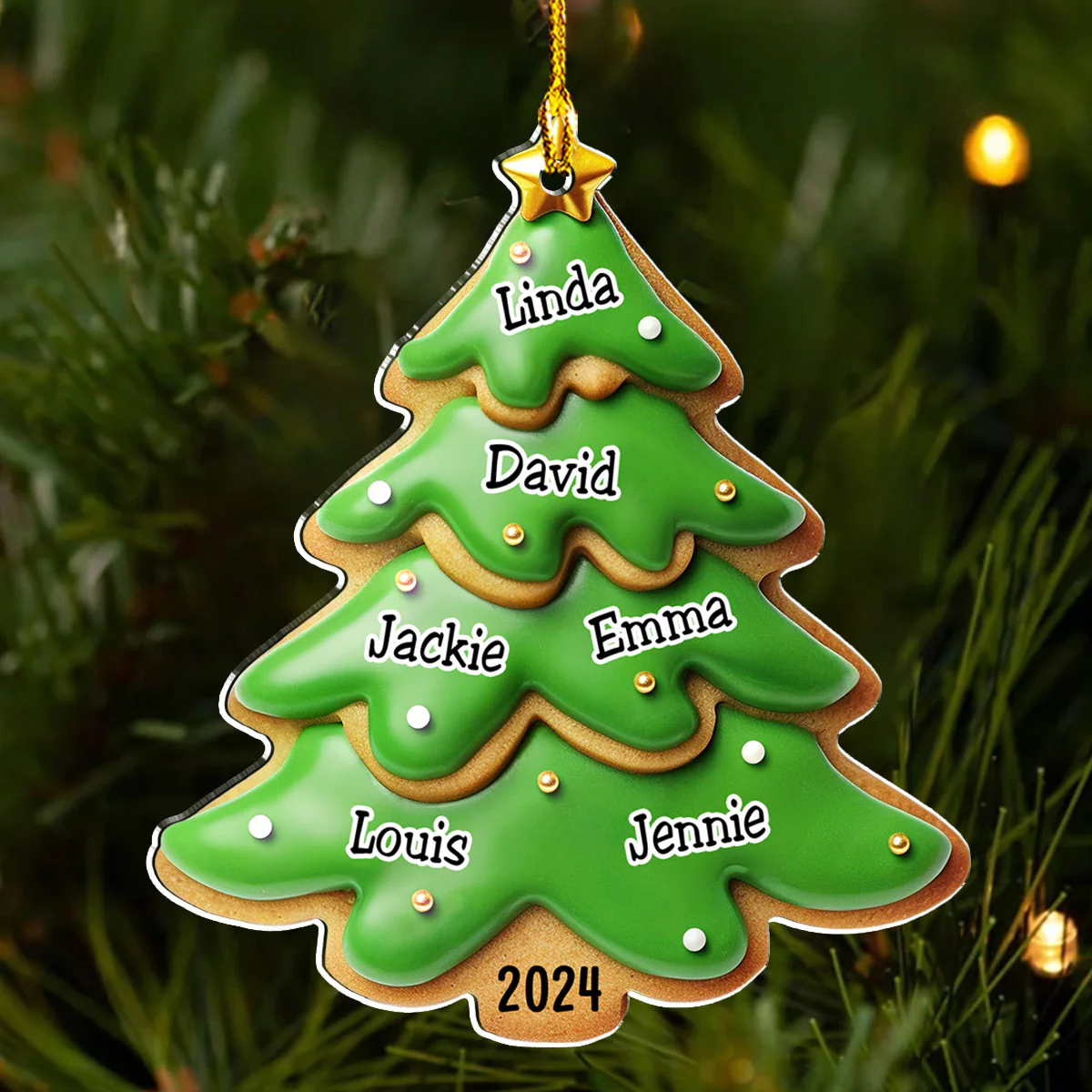 Family Gingerbread Name - Personalized Custom Acrylic Ornament - Image 3