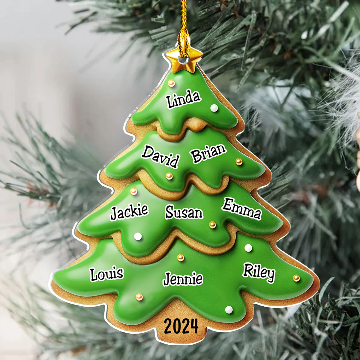 Family Gingerbread Name - Personalized Custom Acrylic Ornament - Image 4