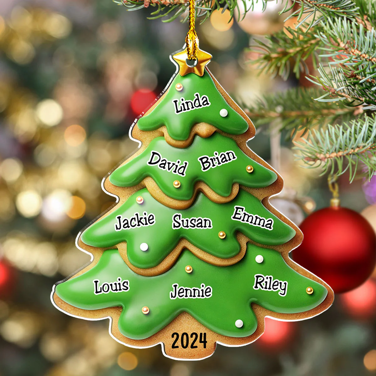 Family Gingerbread Name - Personalized Custom Acrylic Ornament - Image 5