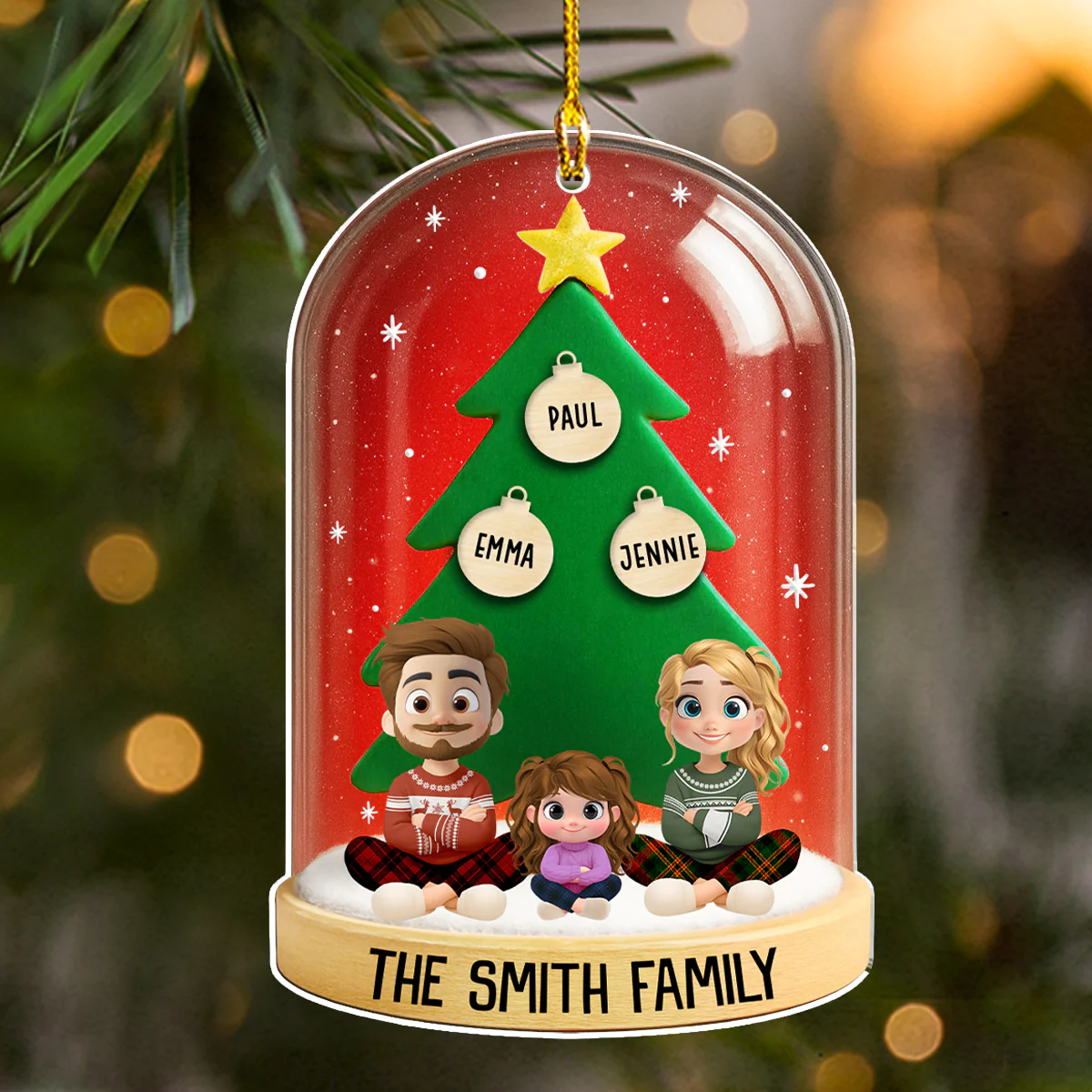 Family Gods Gift That Lasts Forever - Personalized Custom Acrylic Ornament - Image 4