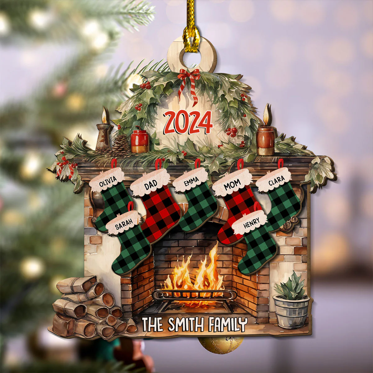 Family Heater - Personalized Custom 2-Layered Wood Ornament - Image 2