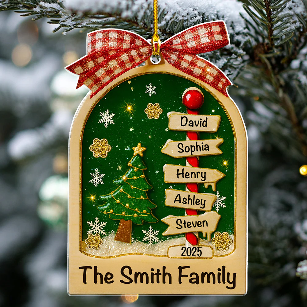 Family Holiday Magic - Personalized Custom Acrylic Ornament - Image 2