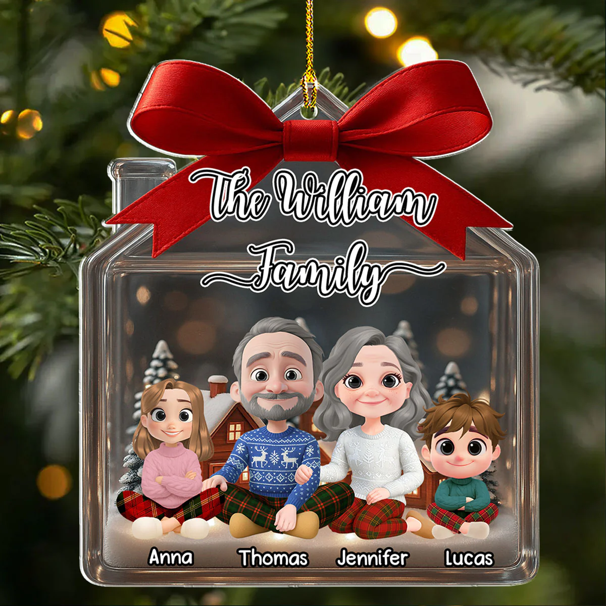 Family Home Sweet Home - Personalized Custom Acrylic Ornament - Image 2