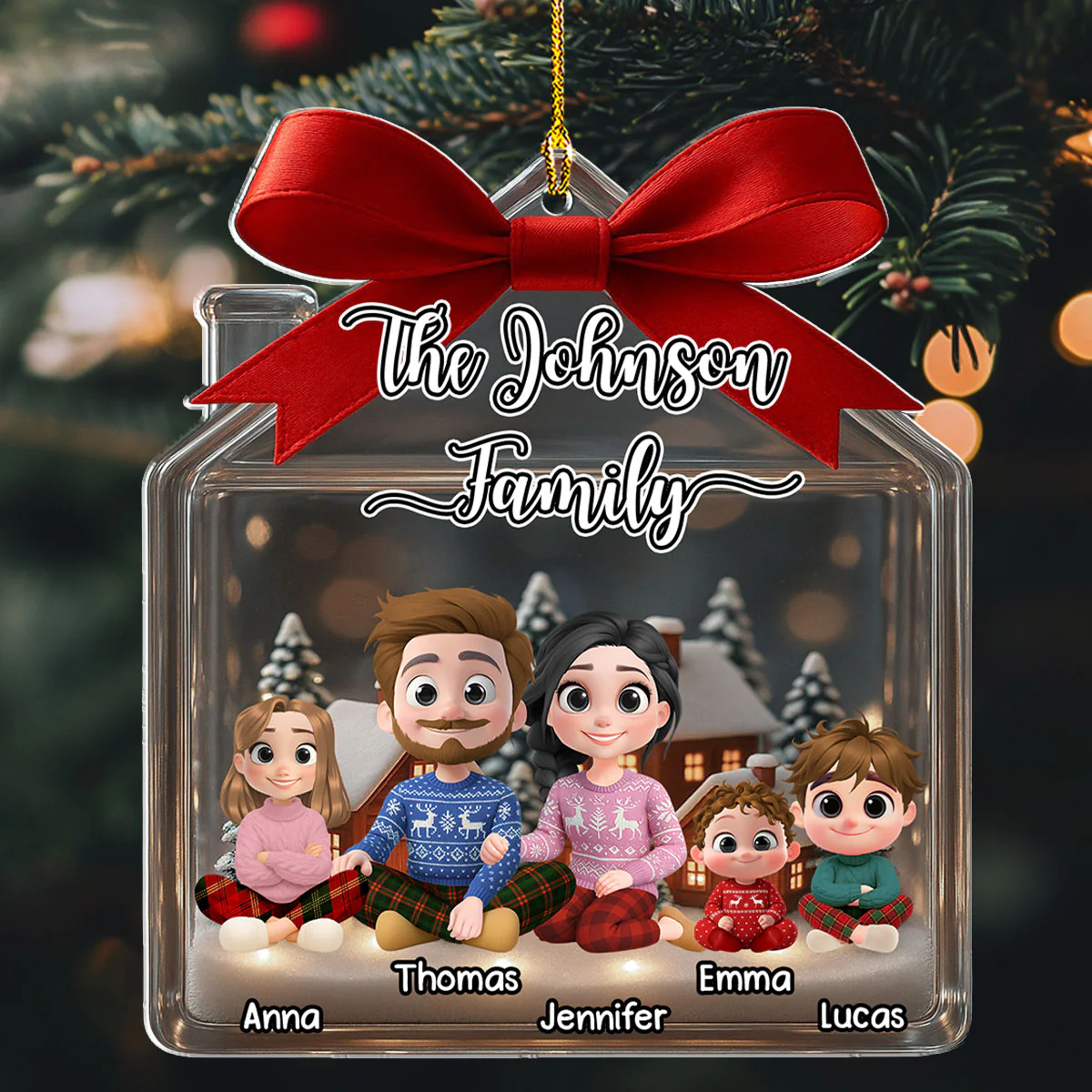 Family Home Sweet Home - Personalized Custom Acrylic Ornament - Image 3