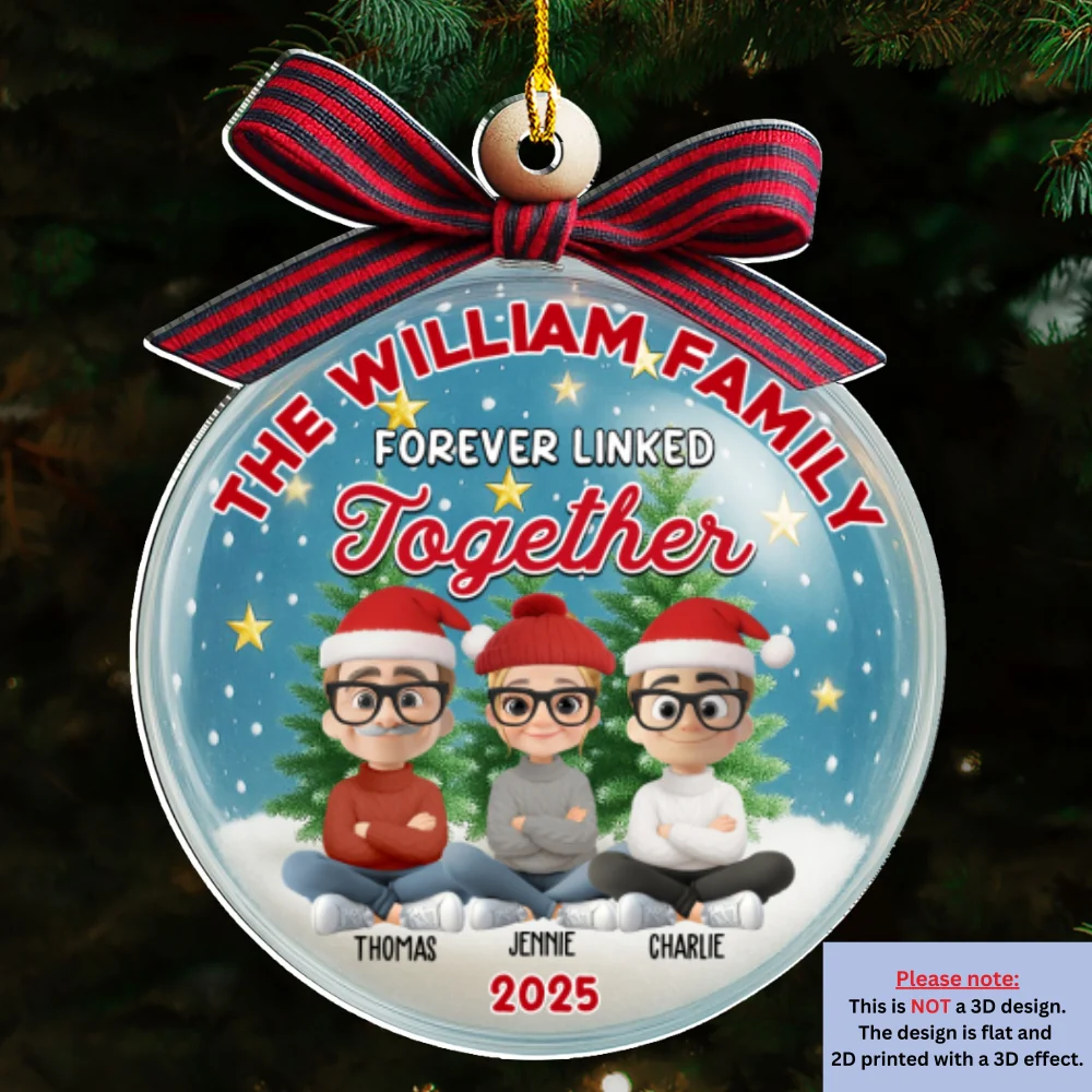 Family In Happy Ball - Personalized Custom Acrylic Ornament - Image 6