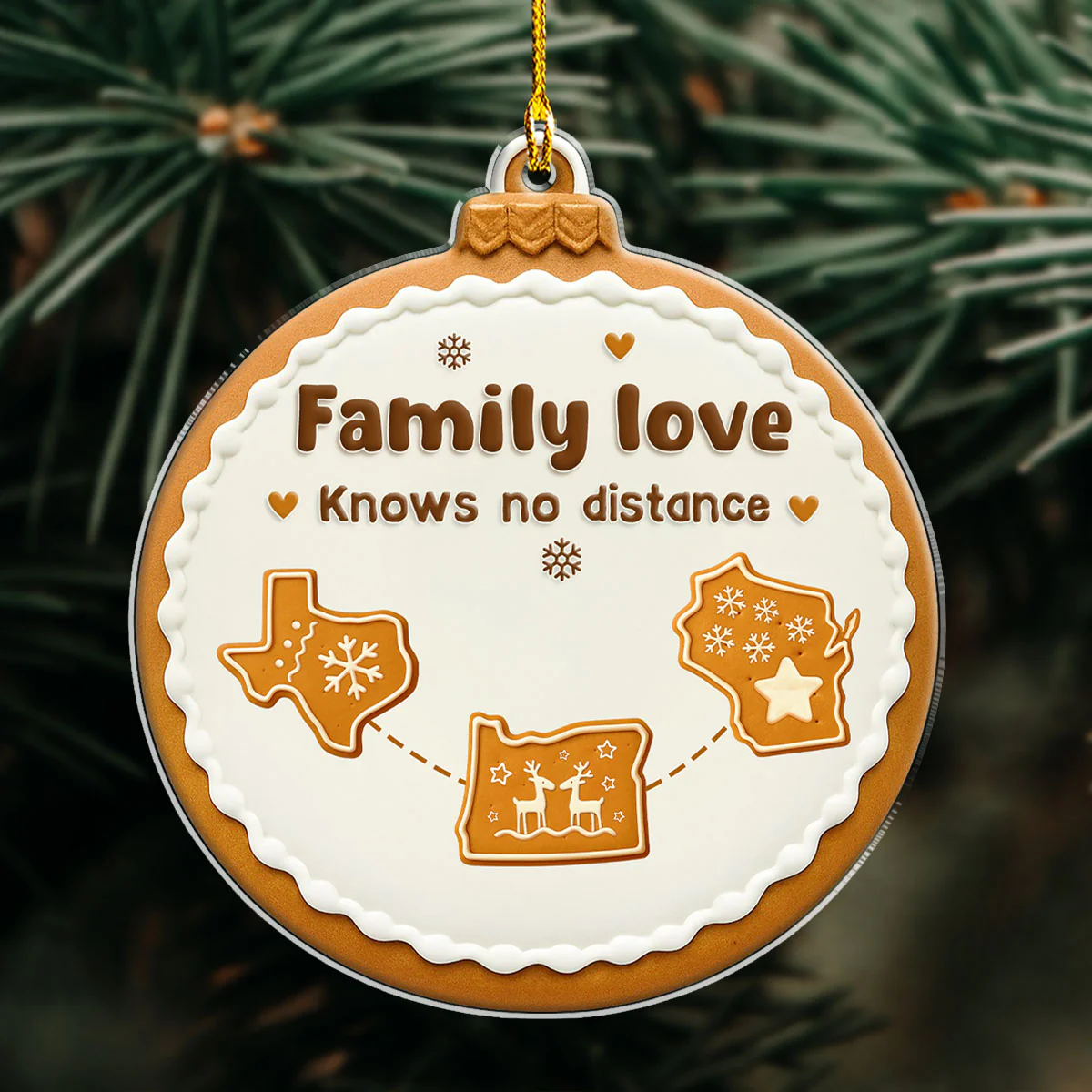 Family In My Heart - Personalized Custom Acrylic Ornament - Image 2