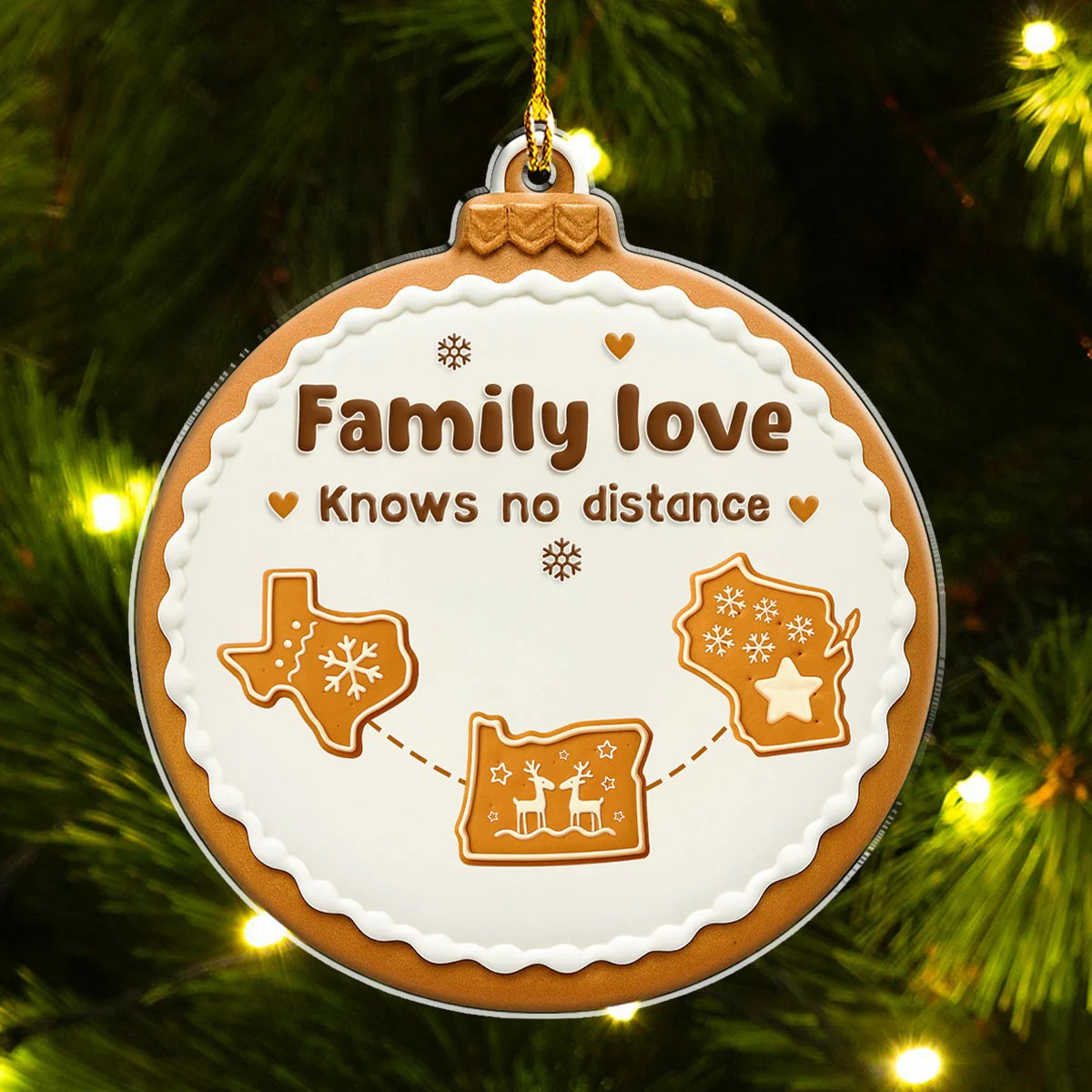 Family In My Heart - Personalized Custom Acrylic Ornament - Image 3