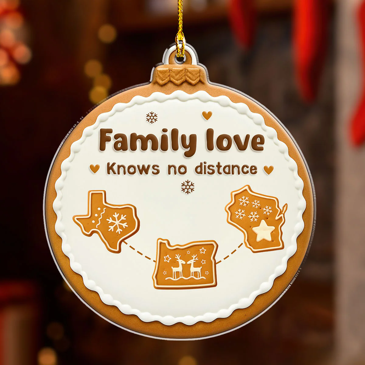 Family In My Heart - Personalized Custom Acrylic Ornament - Image 4