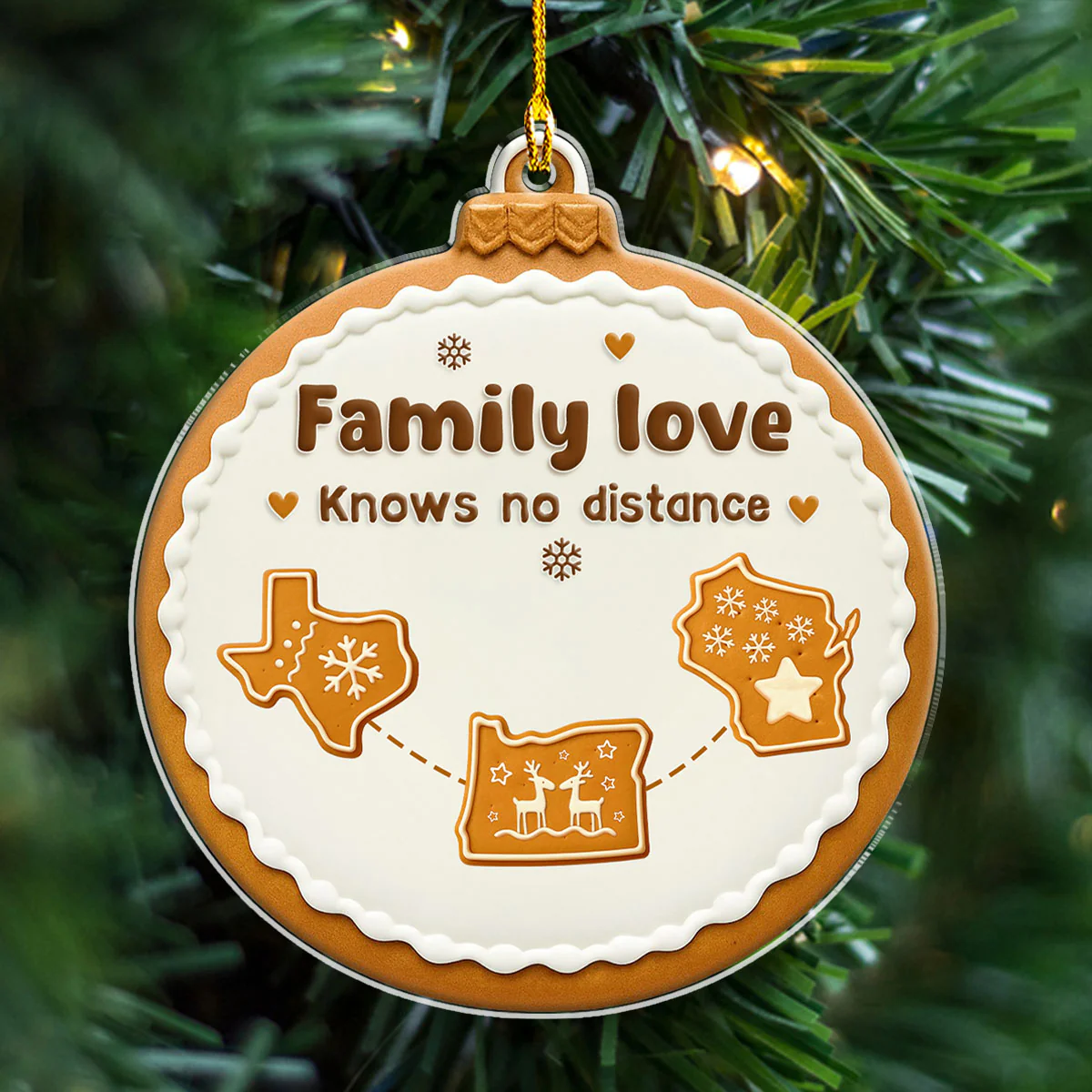 Family In My Heart - Personalized Custom Acrylic Ornament - Image 5