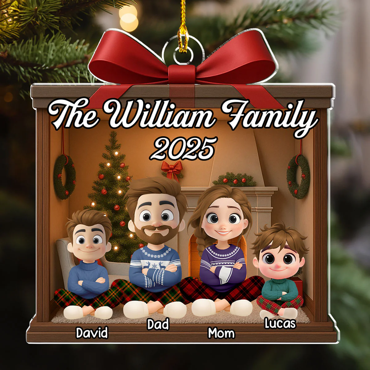 Family Is Everything 2025 - Personalized Custom Acrylic Ornament - Image 2