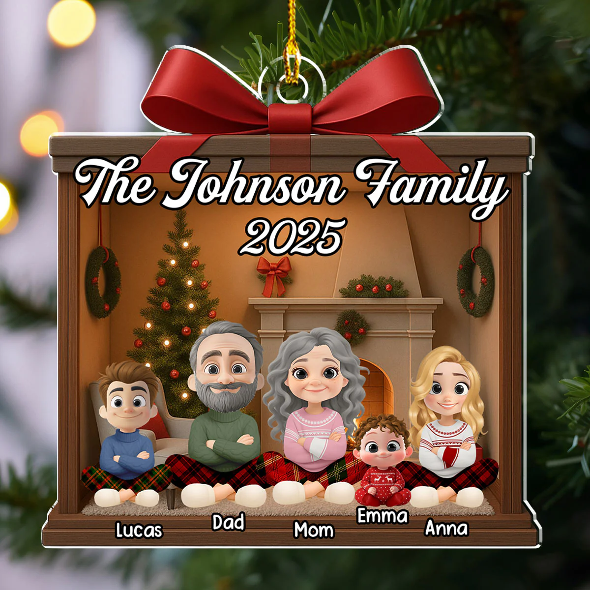 Family Is Everything 2025 - Personalized Custom Acrylic Ornament - Image 3