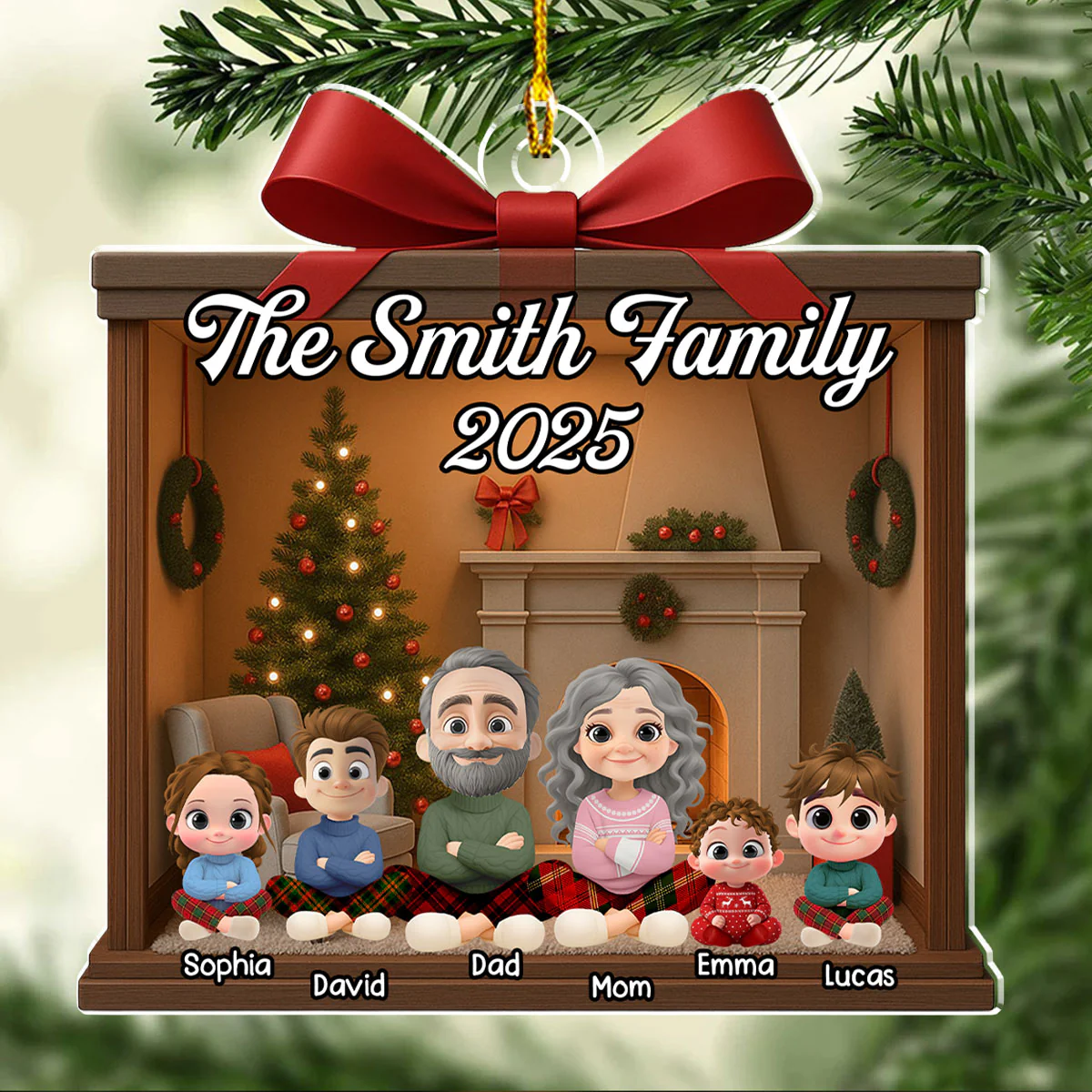 Family Is Everything 2025 - Personalized Custom Acrylic Ornament - Image 4