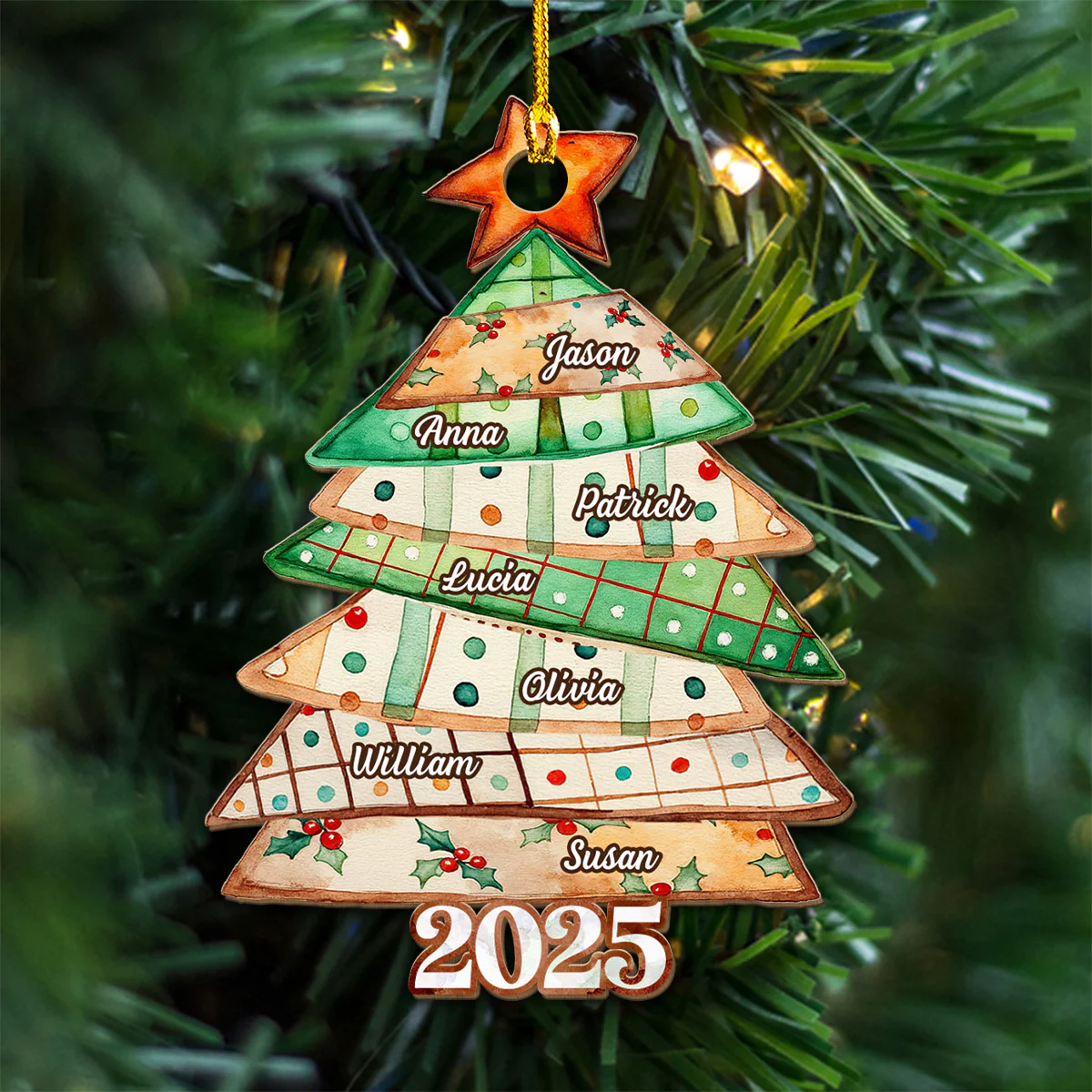 Family Is Like A Patchwork Quilt - Personalized Custom Wood Ornament - Image 4