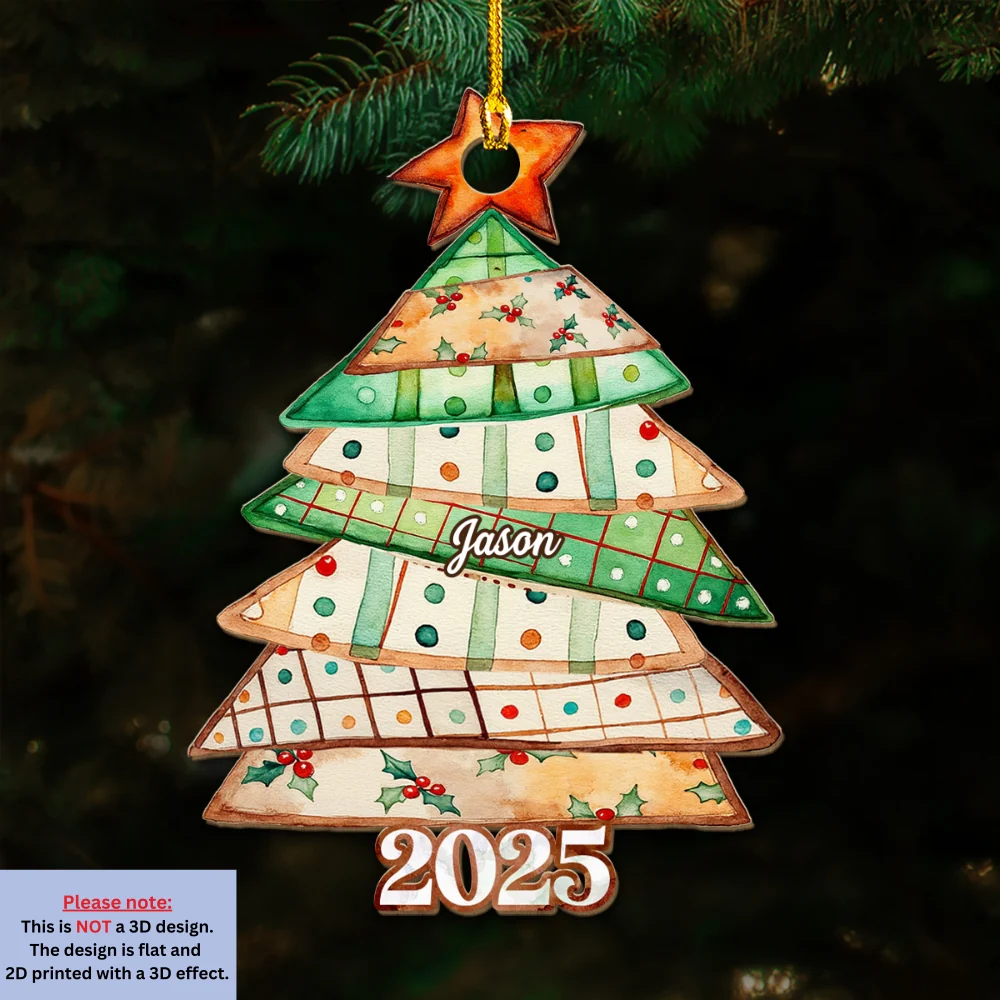 Family Is Like A Patchwork Quilt - Personalized Custom Wood Ornament - Image 5